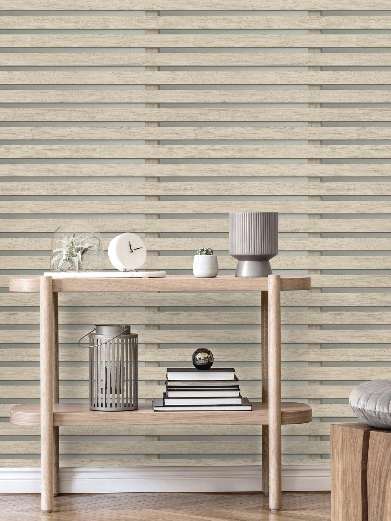 Product photograph of Fine D Cor Wood Slats Sidewall Wallpaper from very.co.uk
