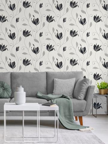 Black Wallpaper | Black & White, Patterned Wallpaper 