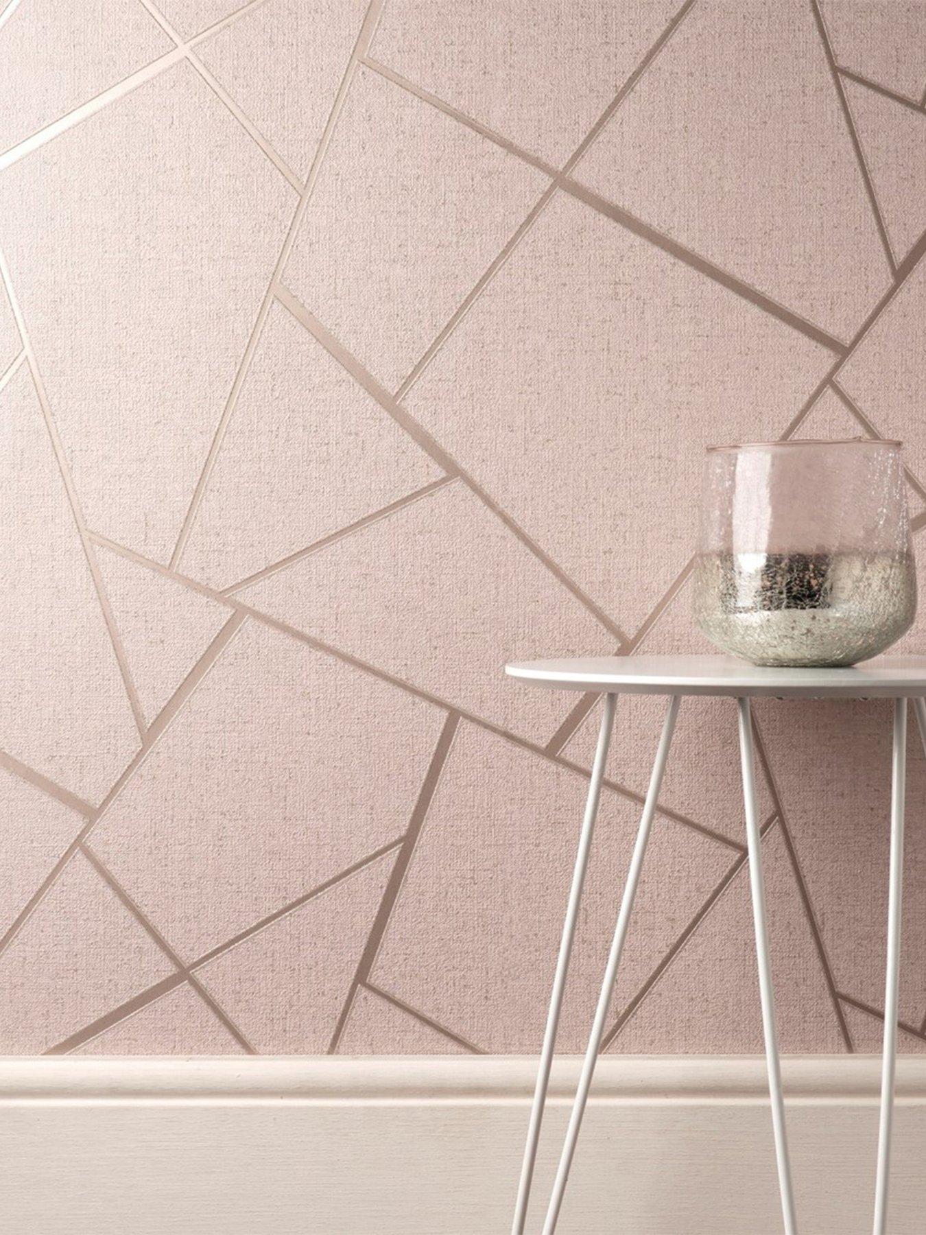 undefined Quartz Fractal Wallpaper in Blush