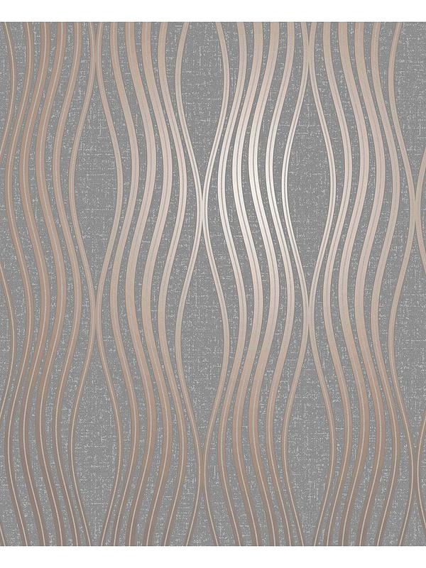 Fine Décor Quartz Wave Wallpaper - Copper 