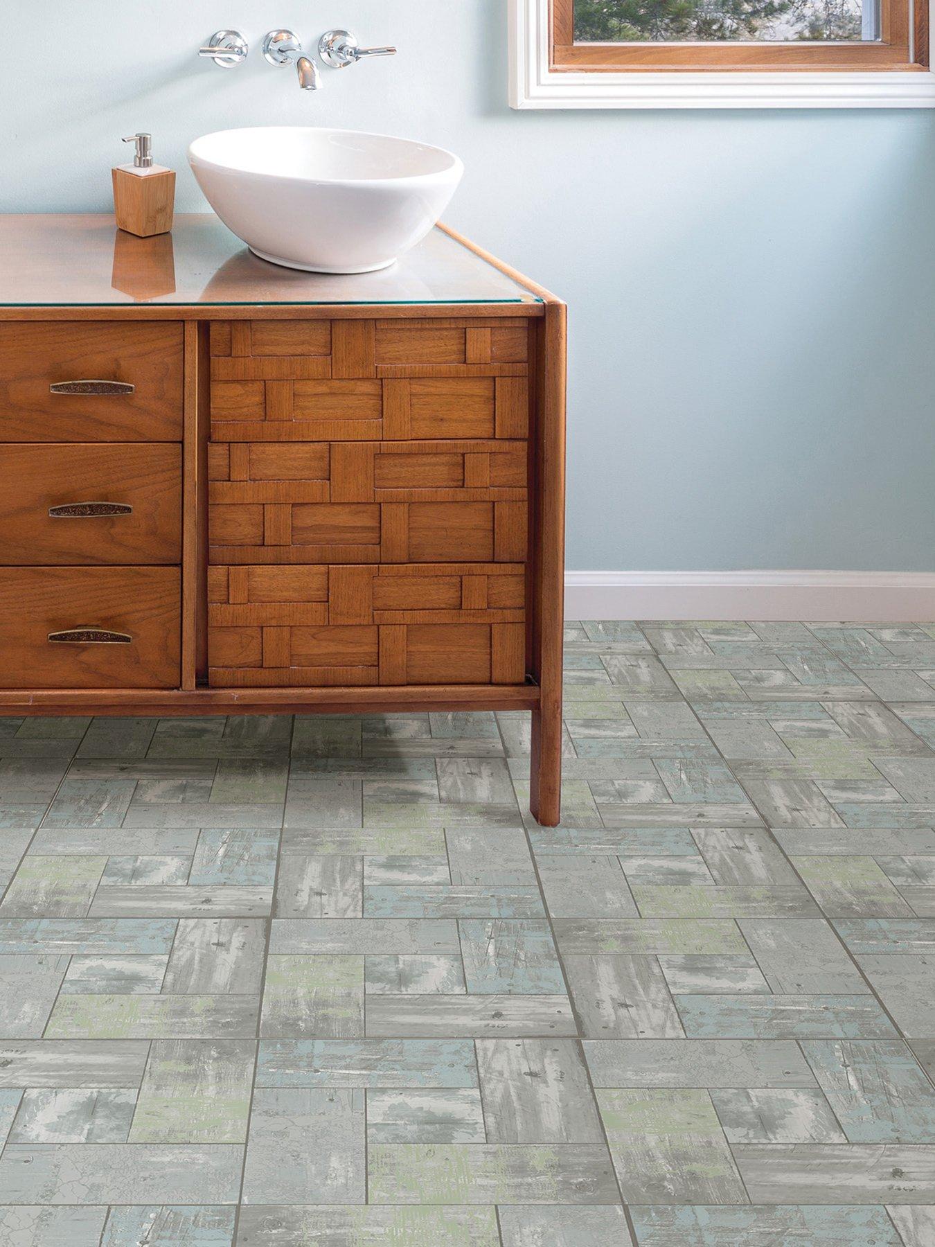 Product photograph of Floor Pops Pack Of 10 Boardwalk Peel Amp Stick Floor Tiles from very.co.uk