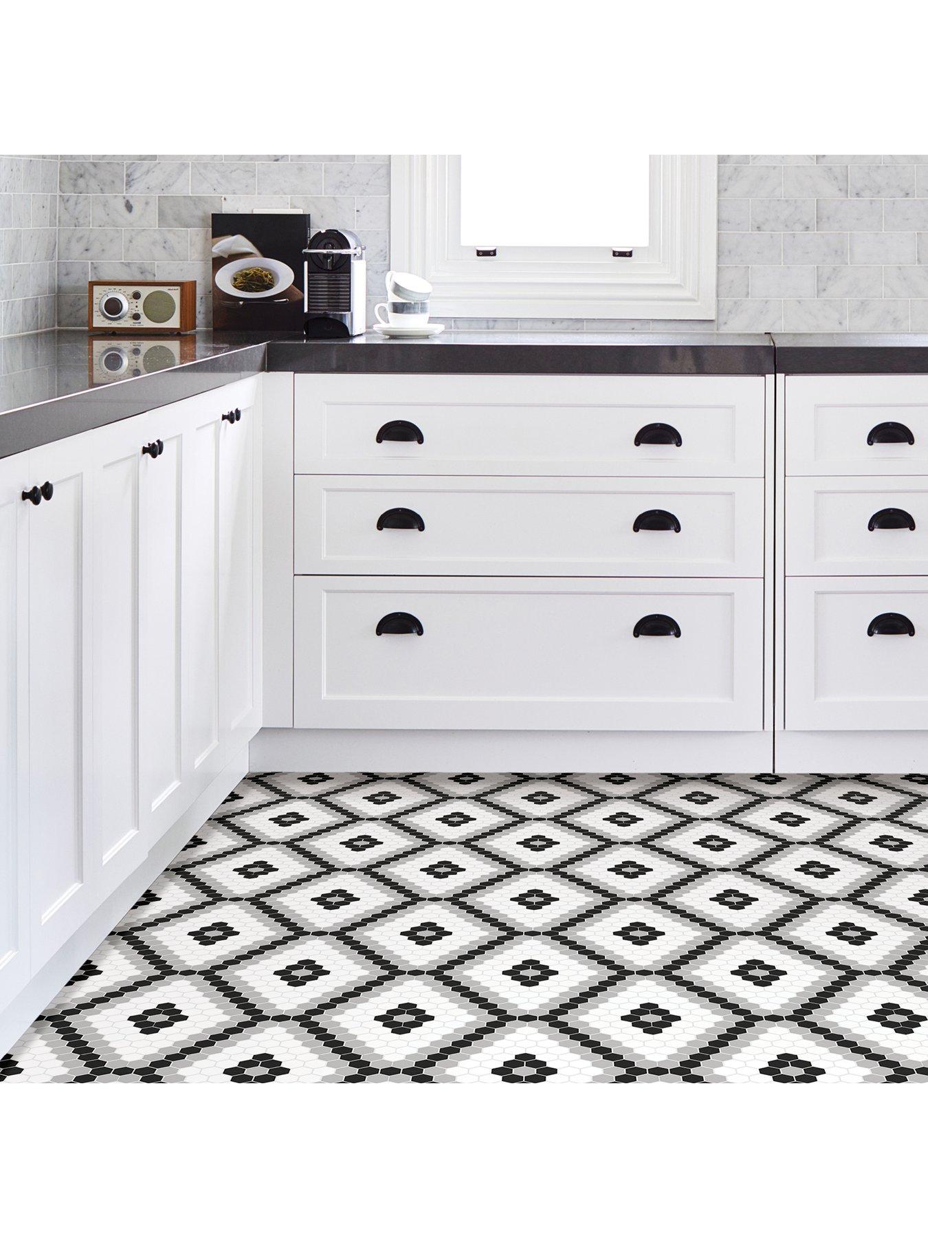 Image 4 of 4 of Floor Pops Pack of 10 Leyton Peel &amp; Stick Floor Tiles