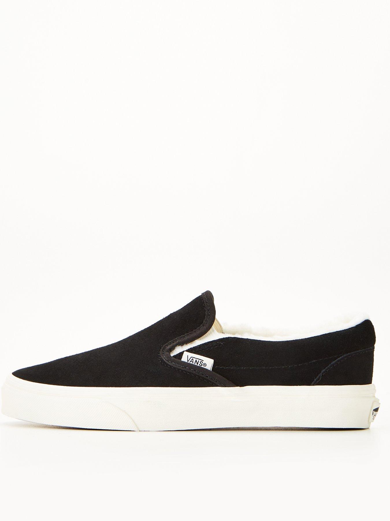 Black suede slip store on vans