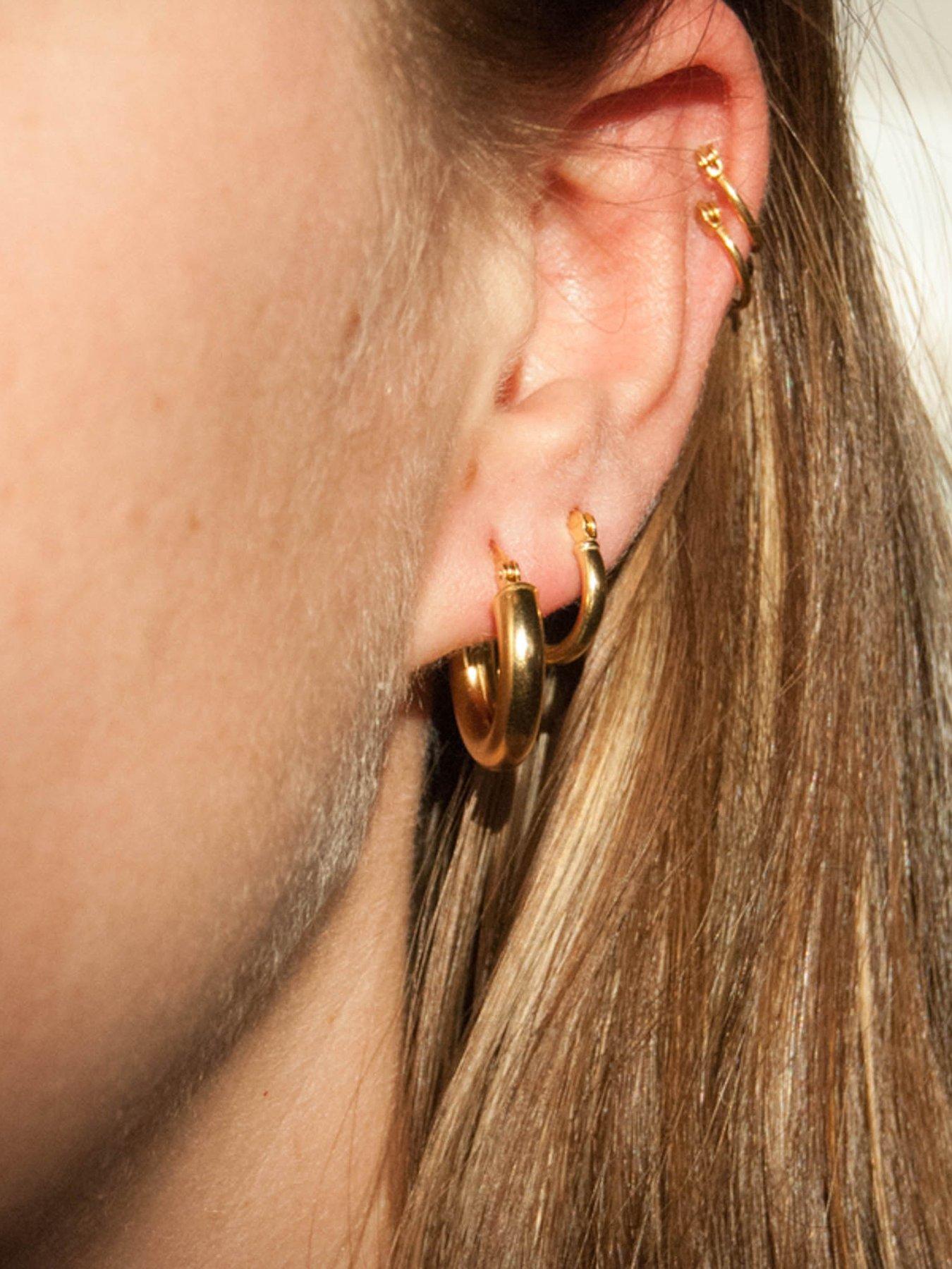 Thick gold creole earrings outlet