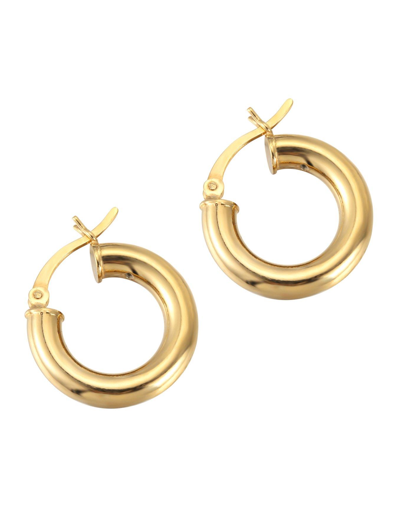 Seol + Gold 18ct Gold Plated Sterling Silver Thick 18mm Creole Hoop ...