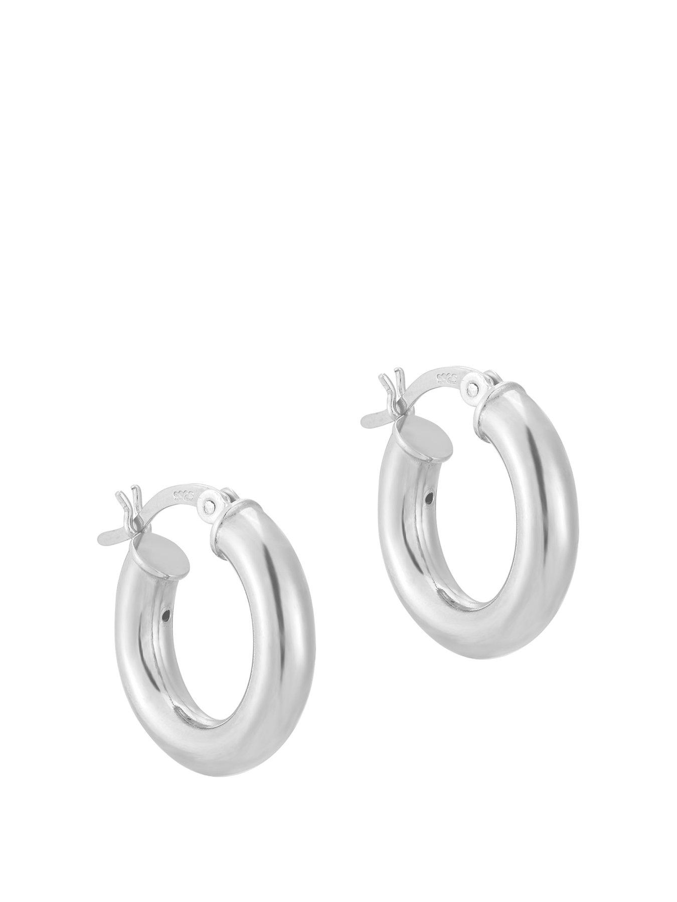 Product photograph of Seol Gold Sterling Silver Thick 18mm Creole Hoop Earrings from very.co.uk