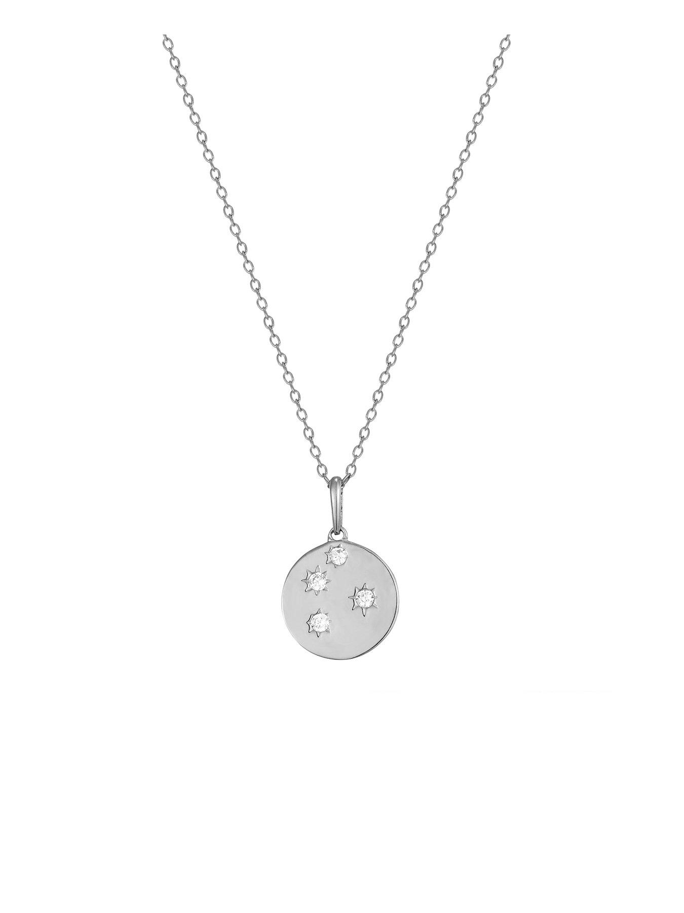 Product photograph of Seol Gold Sterling Silver Constellation Medallion Adjustable Necklace from very.co.uk