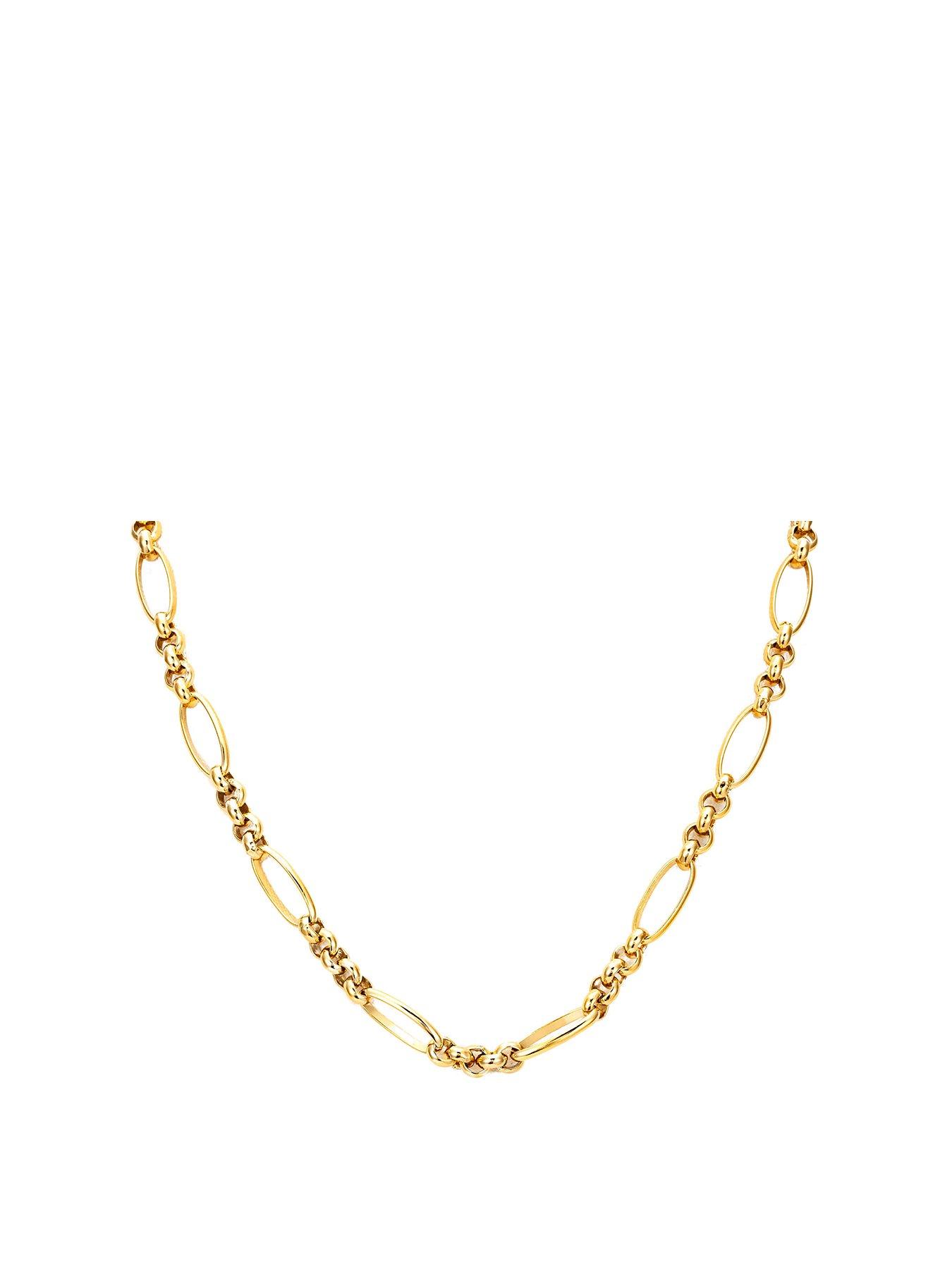 Product photograph of Seol Gold 18ct Gold Plated Sterling Silver Chunky Link Chain Necklace from very.co.uk