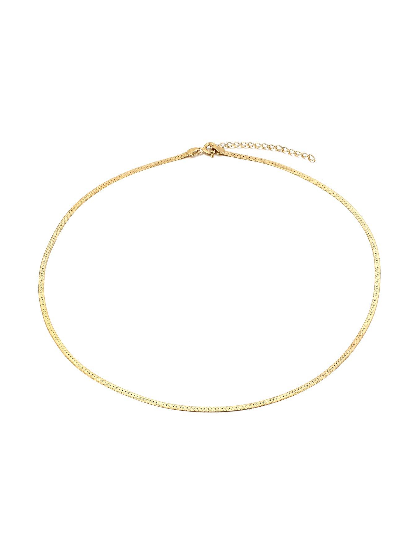 Image 3 of 5 of Seol + Gold 18ct Gold Plated Sterling Silver Adjustable Herringbone Chain