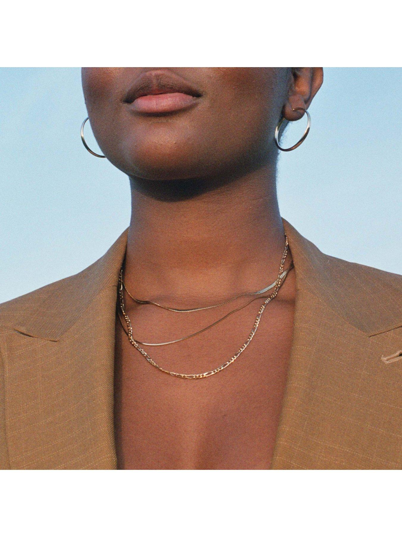 Image 4 of 5 of Seol + Gold 18ct Gold Plated Sterling Silver Adjustable Herringbone Chain