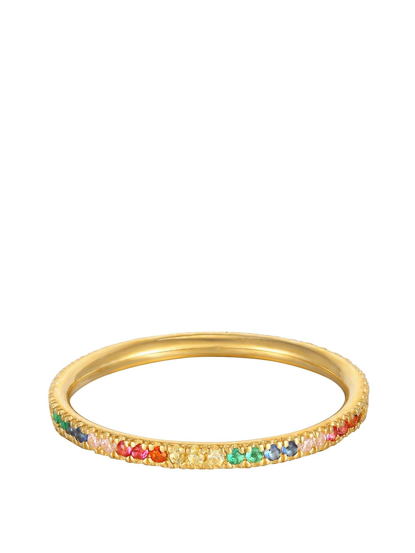 Rainbow cubic hot sale zirconia ring