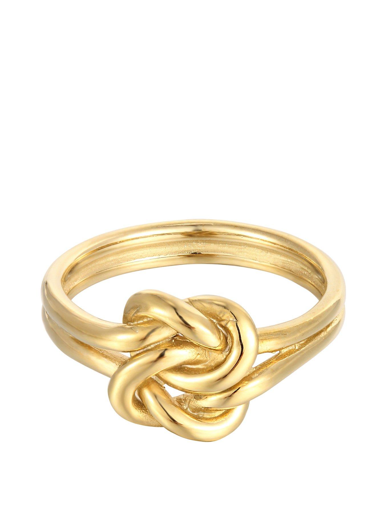 Image 1 of 5 of Seol + Gold 18ct Gold Plated Sterling Silver Twisted Knot Ring
