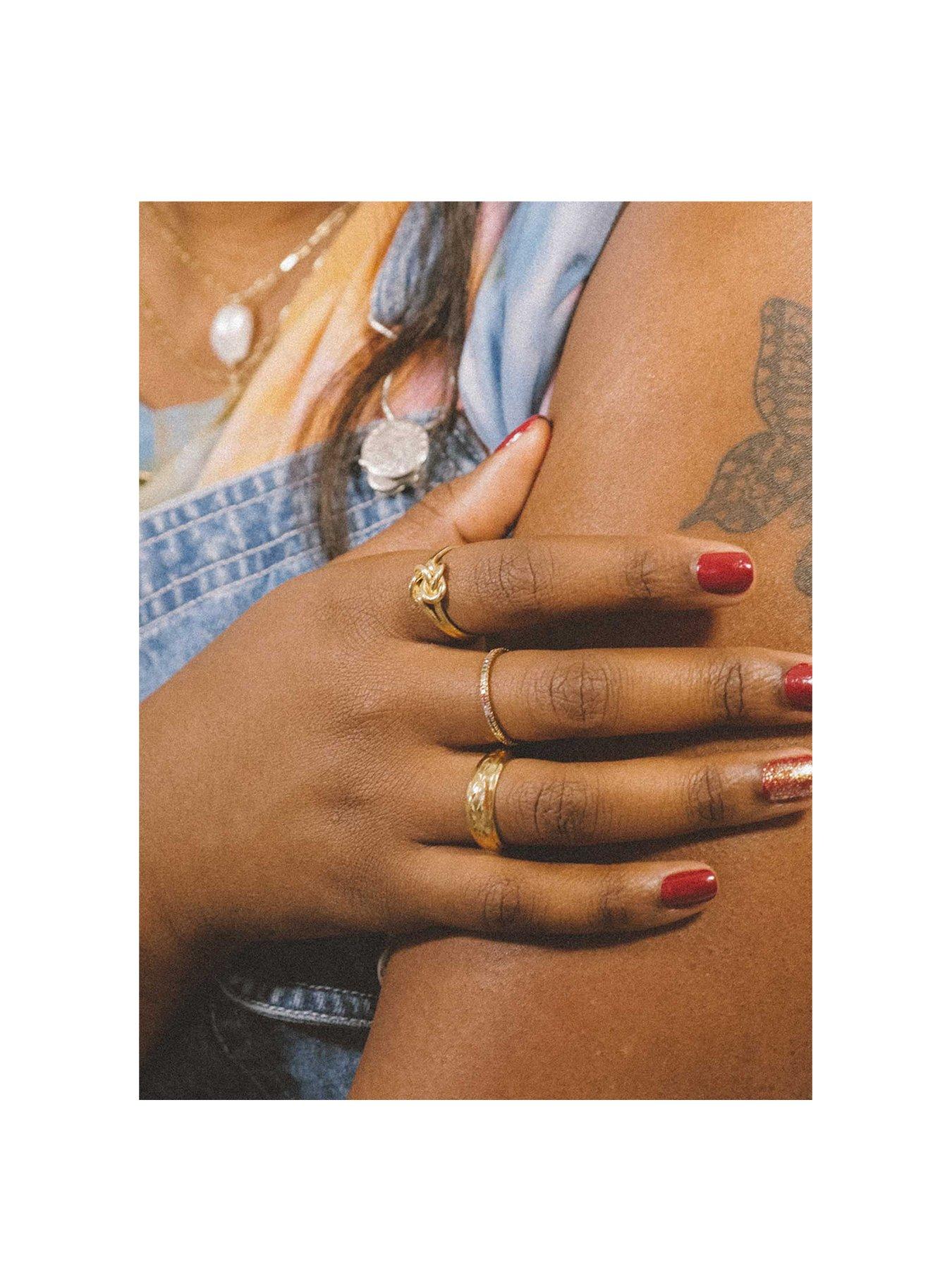 Image 2 of 5 of Seol + Gold 18ct Gold Plated Sterling Silver Twisted Knot Ring