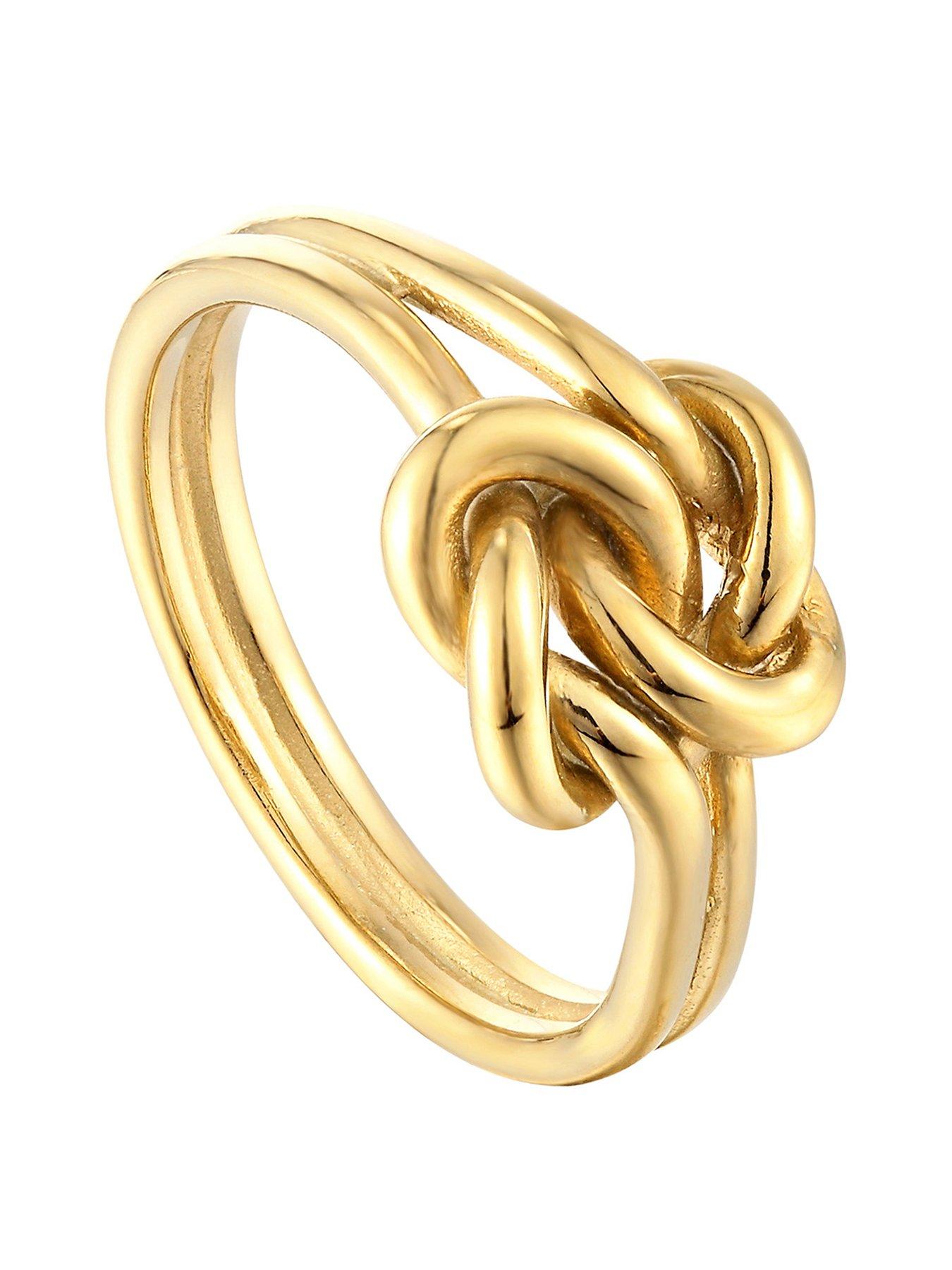 Image 3 of 5 of Seol + Gold 18ct Gold Plated Sterling Silver Twisted Knot Ring