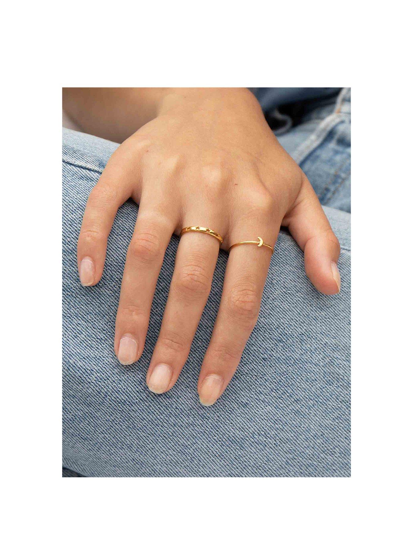 Image 2 of 5 of Seol + Gold 18ct Gold Plated Sterling Silver Star Band Ring