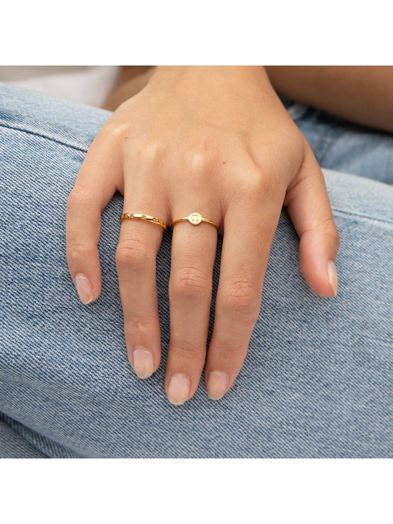 Image 4 of 5 of Seol + Gold 18ct Gold Plated Sterling Silver Star Band Ring