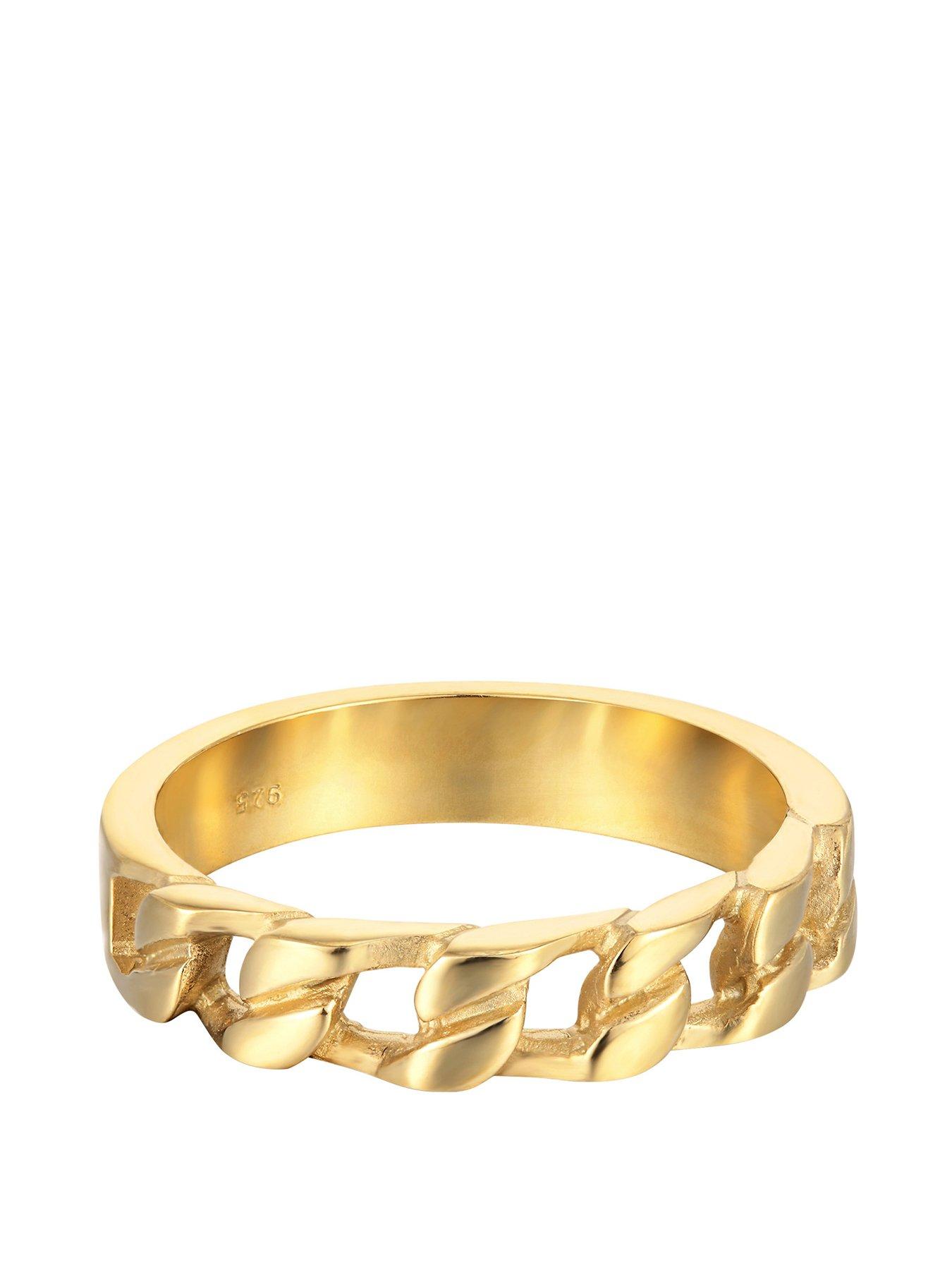 Image 3 of 4 of Seol + Gold 18ct Gold Plated Sterling Silver Chain Ring