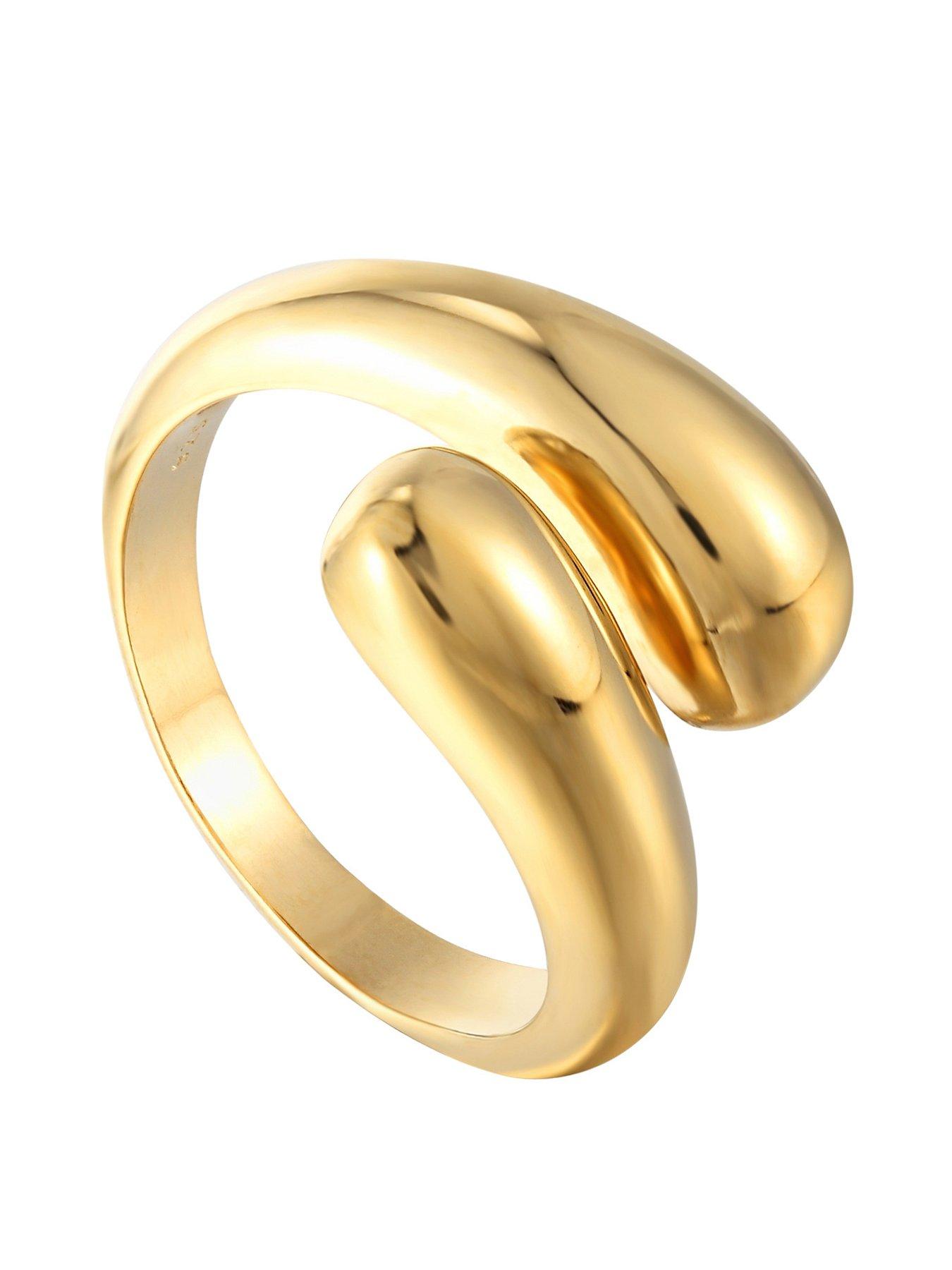 Product photograph of Seol Gold 18ct Gold Plated Sterling Silver Chunky Twist Open Ring from very.co.uk