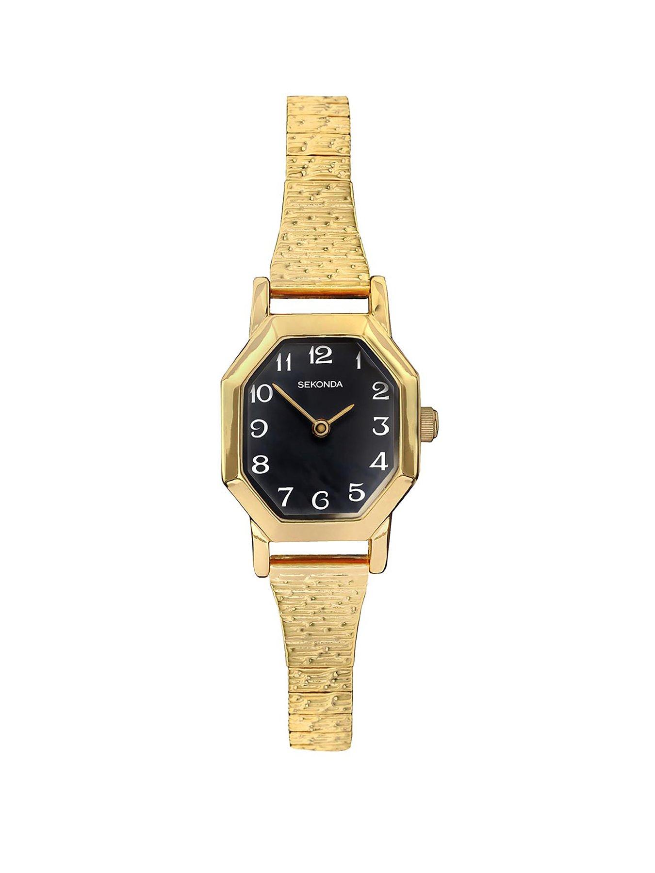 Image 1 of 6 of Sekonda Womens Mila Gold Alloy Bracelet with Black Mother of Pearl Dial Analogue Watch