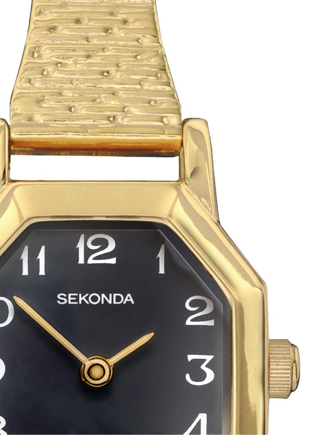 Image 3 of 6 of Sekonda Womens Mila Gold Alloy Bracelet with Black Mother of Pearl Dial Analogue Watch