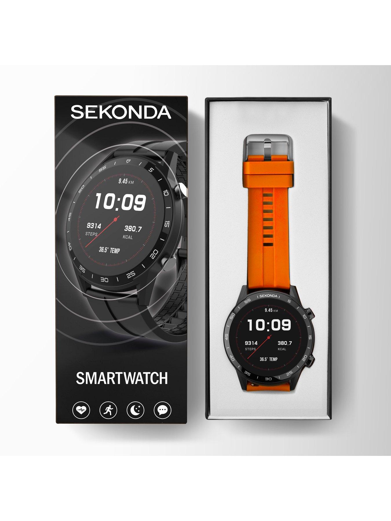 Image 4 of 7 of Sekonda Active Men's Silicone Strap Smartwatch - Orange/Black