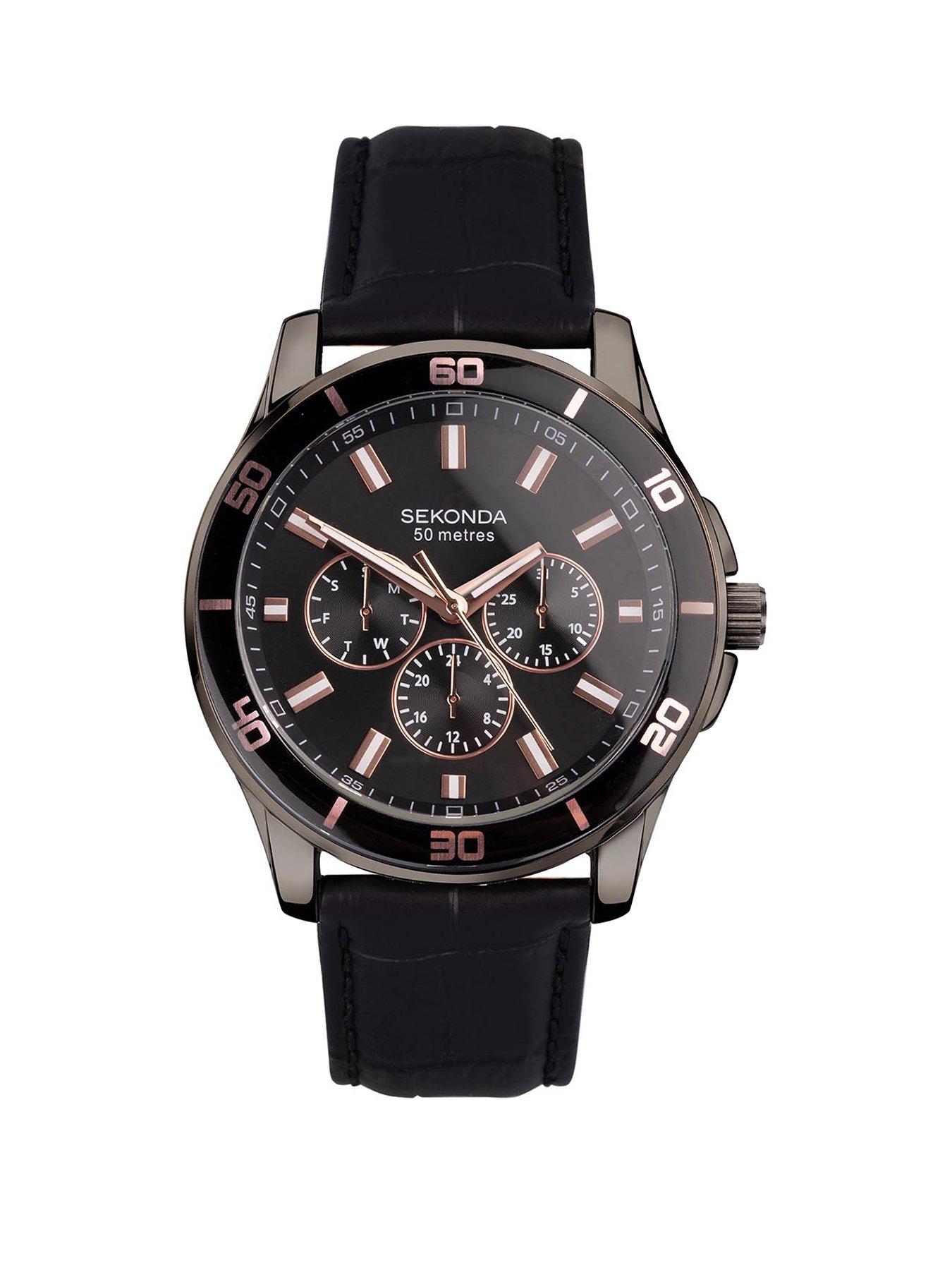 Sekonda Chronograph Leather Mens Watch
