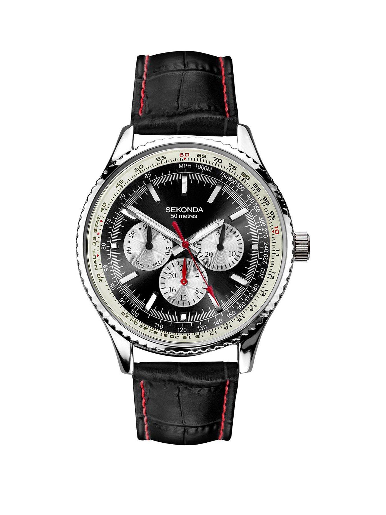 Chronograph Leather Mens Watch