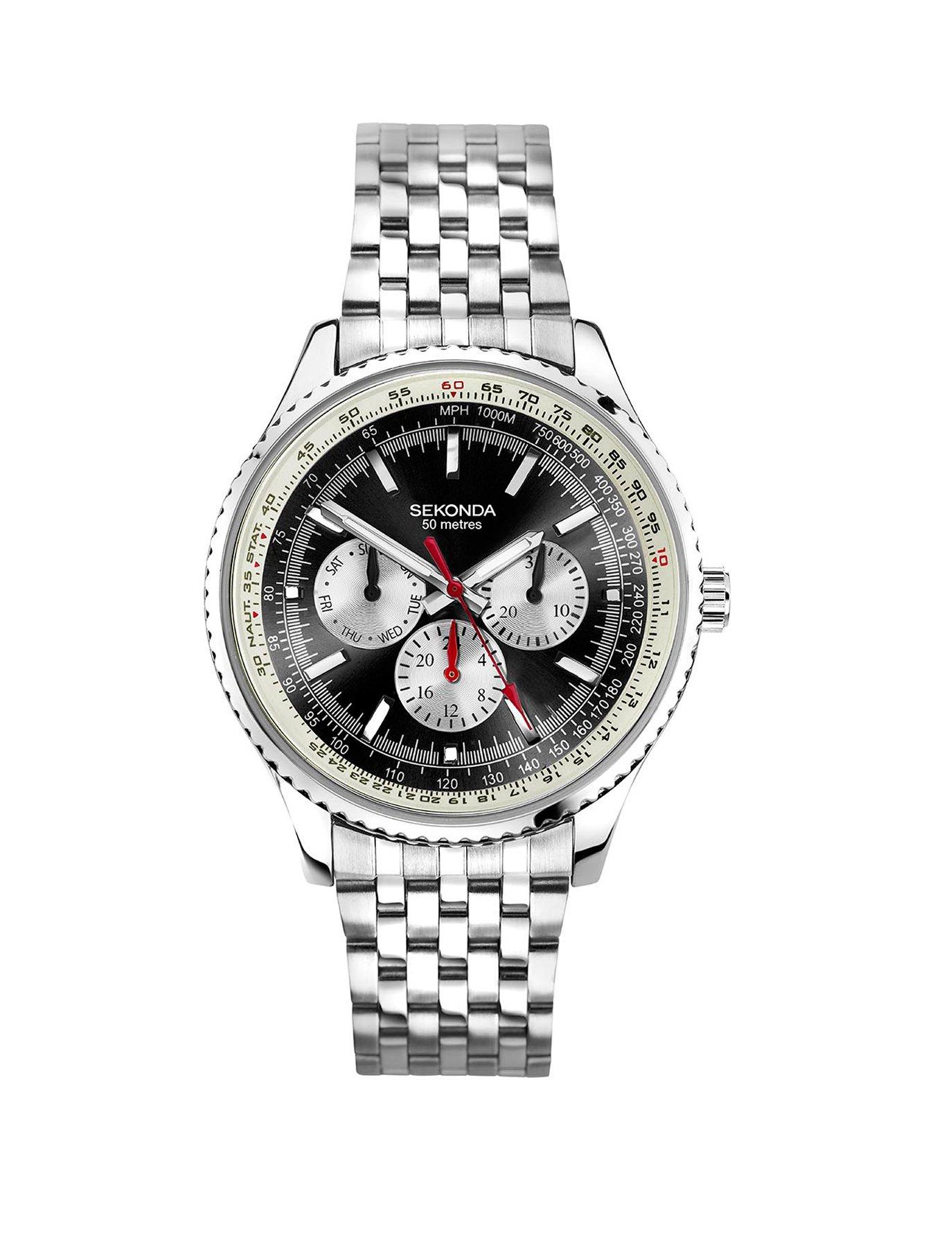 Product photograph of Sekonda Chronograph Stainless Steel Mens Watch from very.co.uk