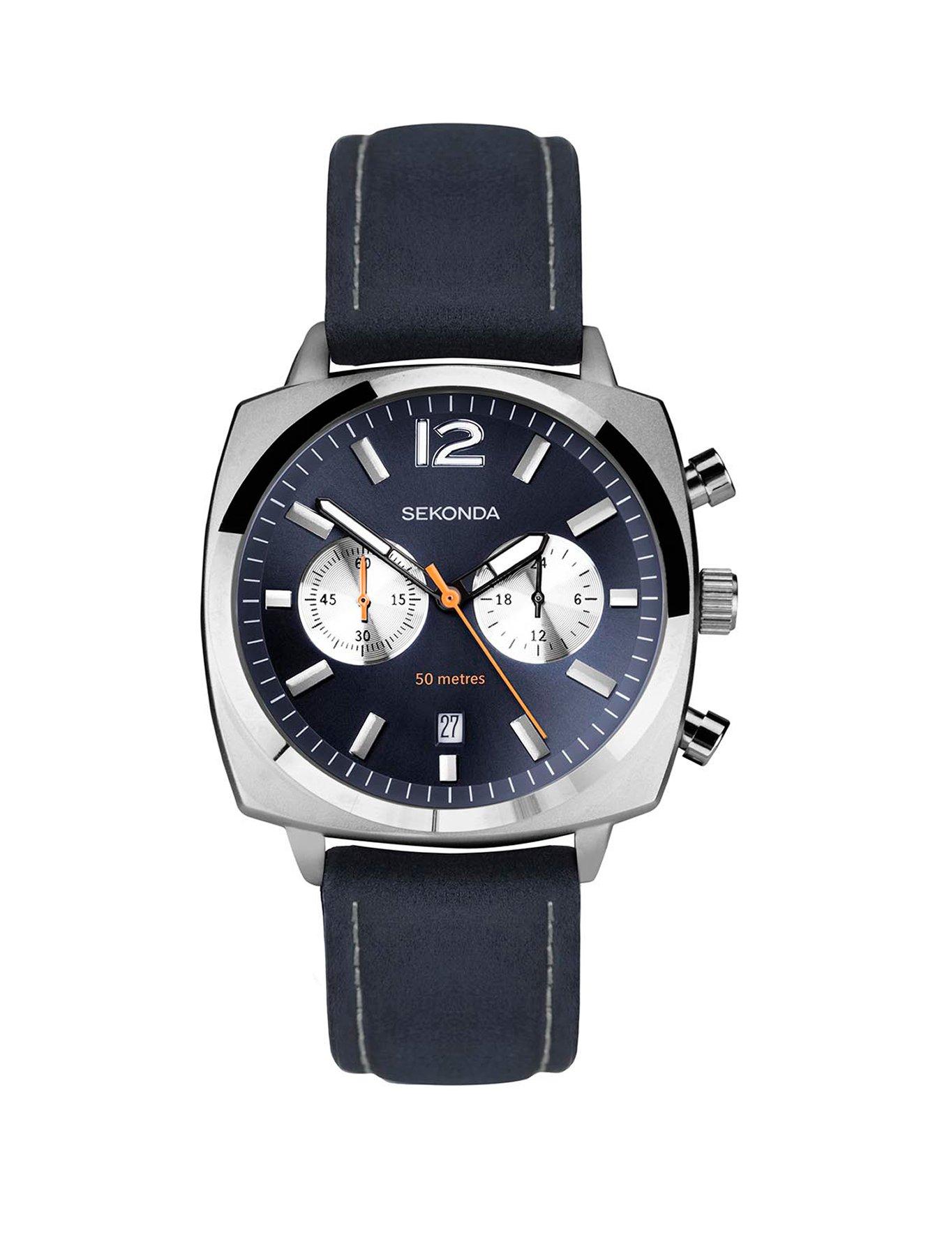 Product photograph of Sekonda Airborne Leather Mens Watch from very.co.uk