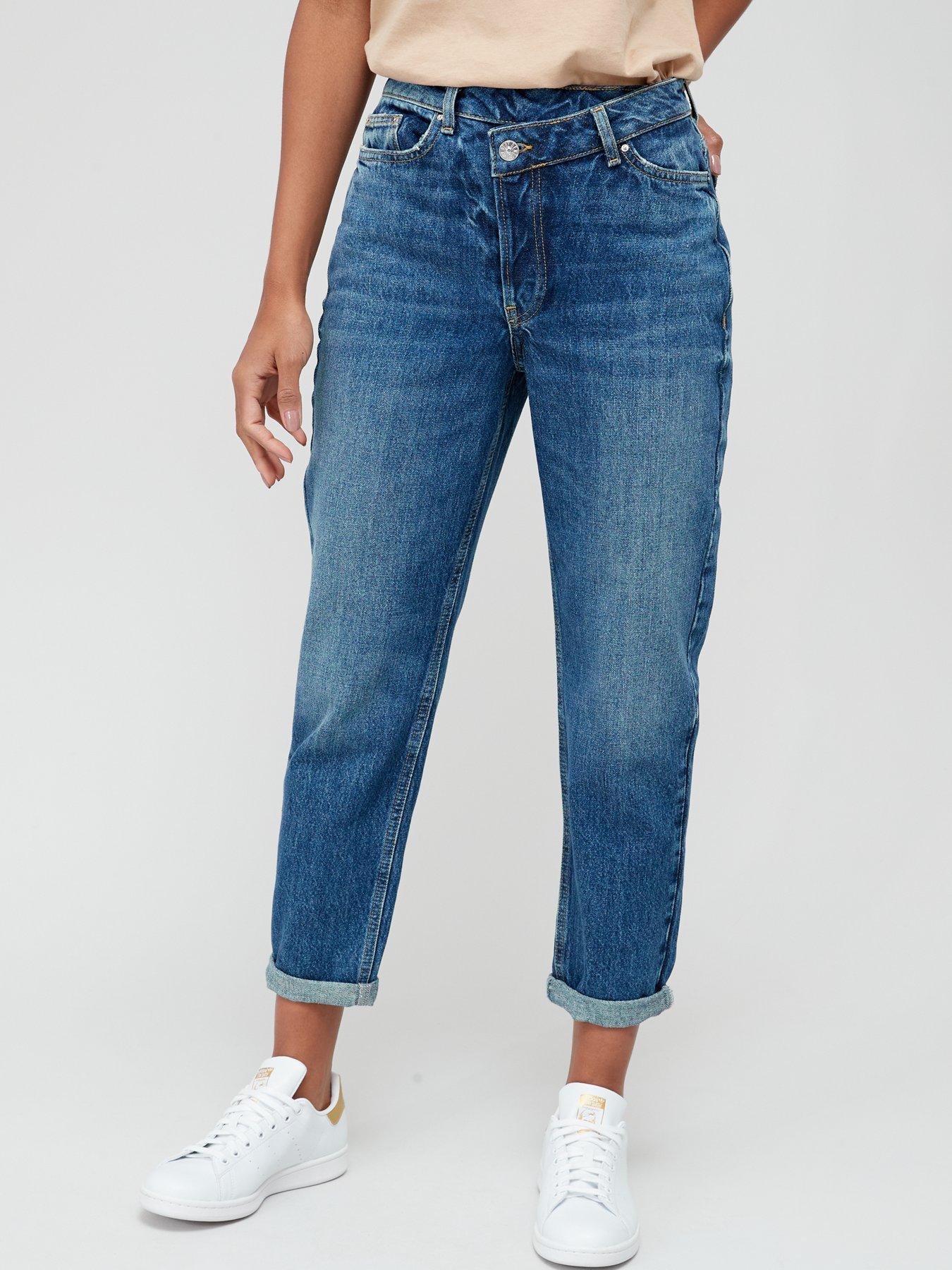 Dark blue hot sale mom jean