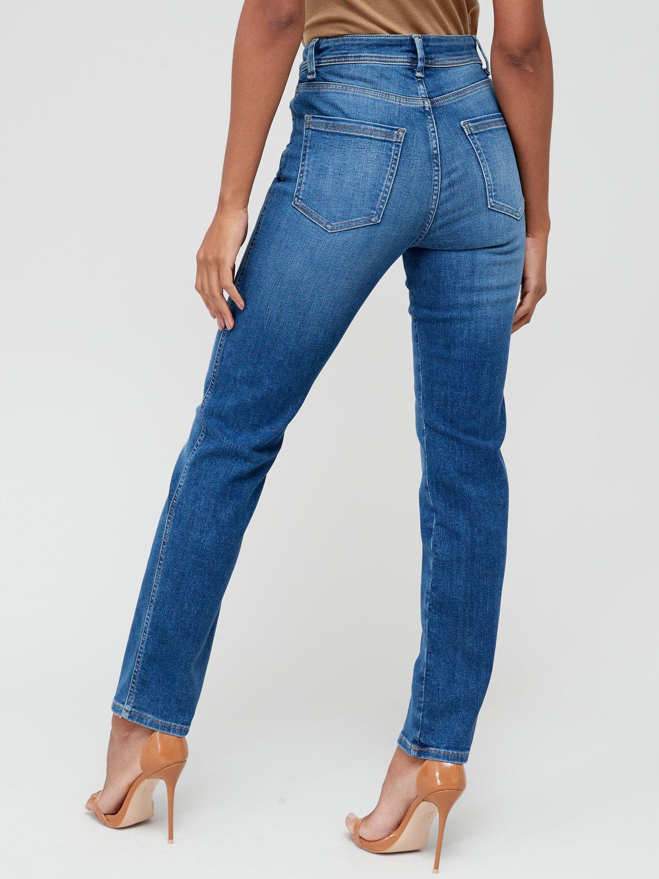 Image 2 of 6 of V by Very Sculpt Straight Fit Jean With Stretch - Mid Wash
