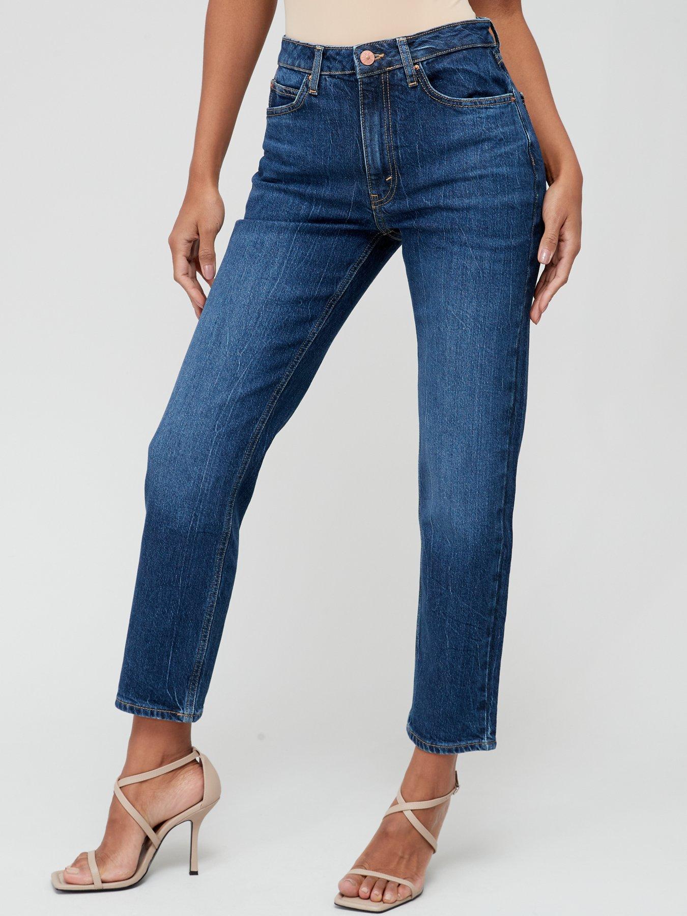 V by Very High Rise Straight Leg Jeans - Dark Wash