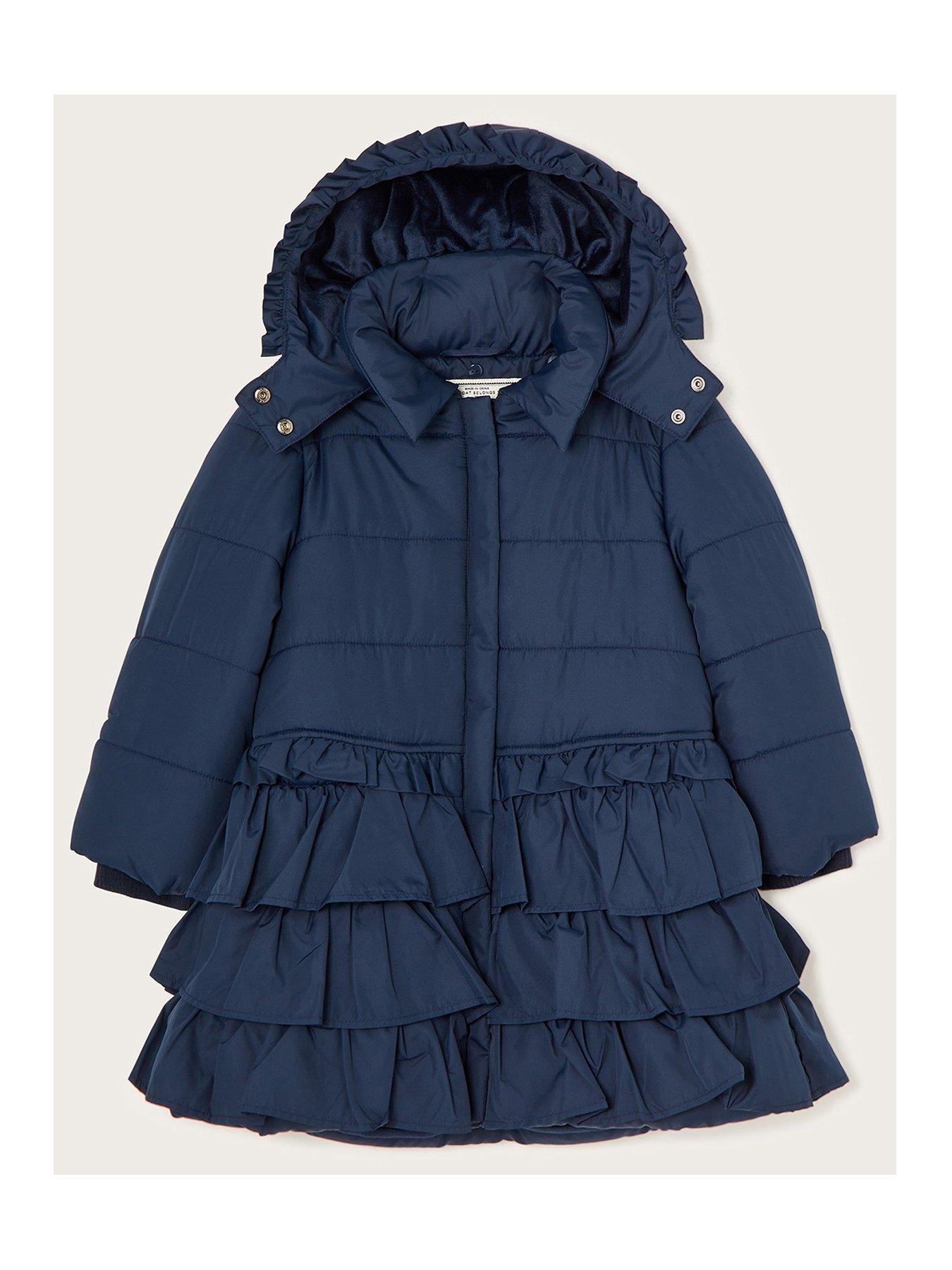 Monsoon Girls Multi Tier Padded Coat - Navy | very.co.uk