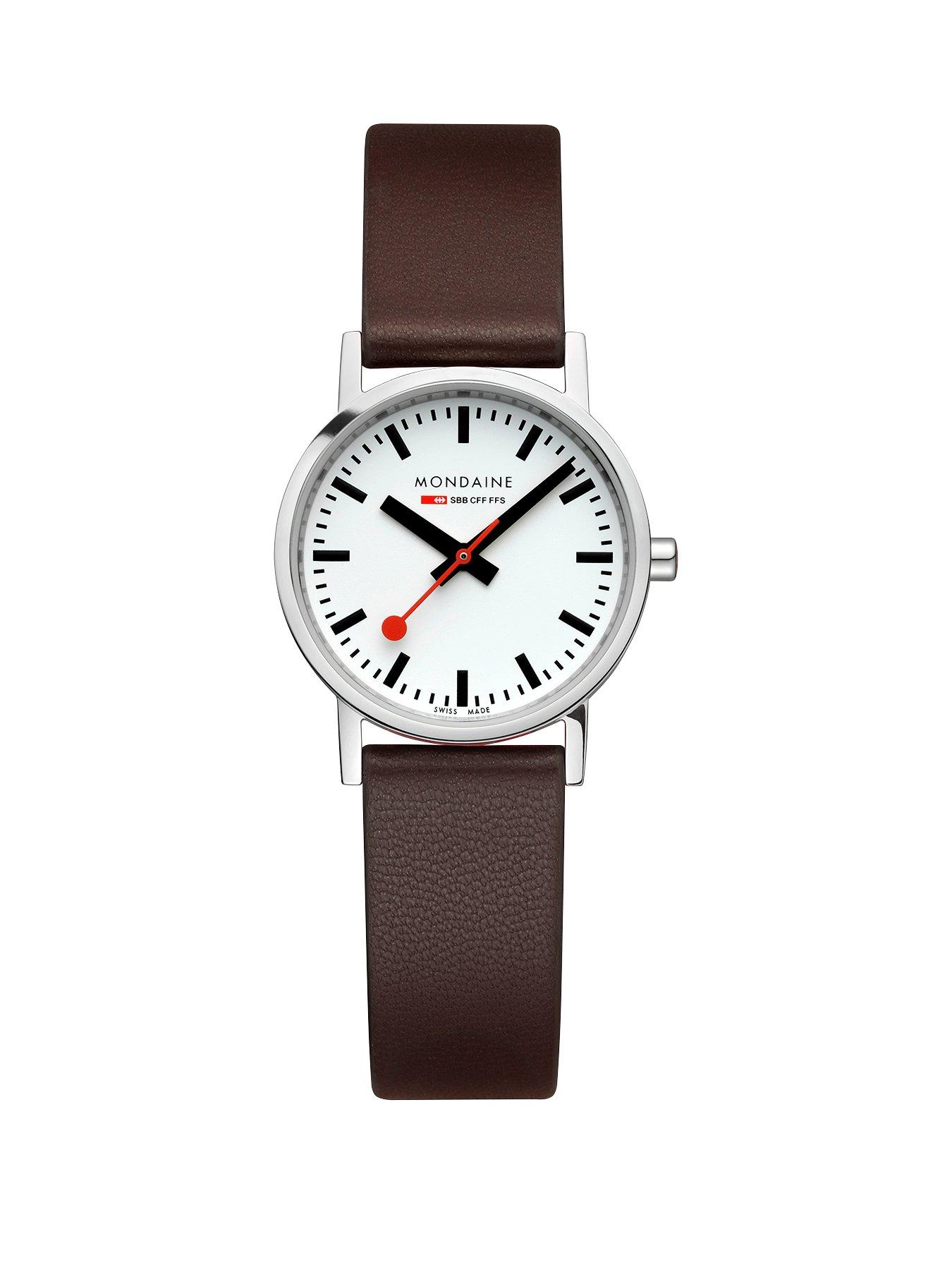 Product photograph of Mondaine Classic 30 Mm Grape Leather Ladies Watch from very.co.uk