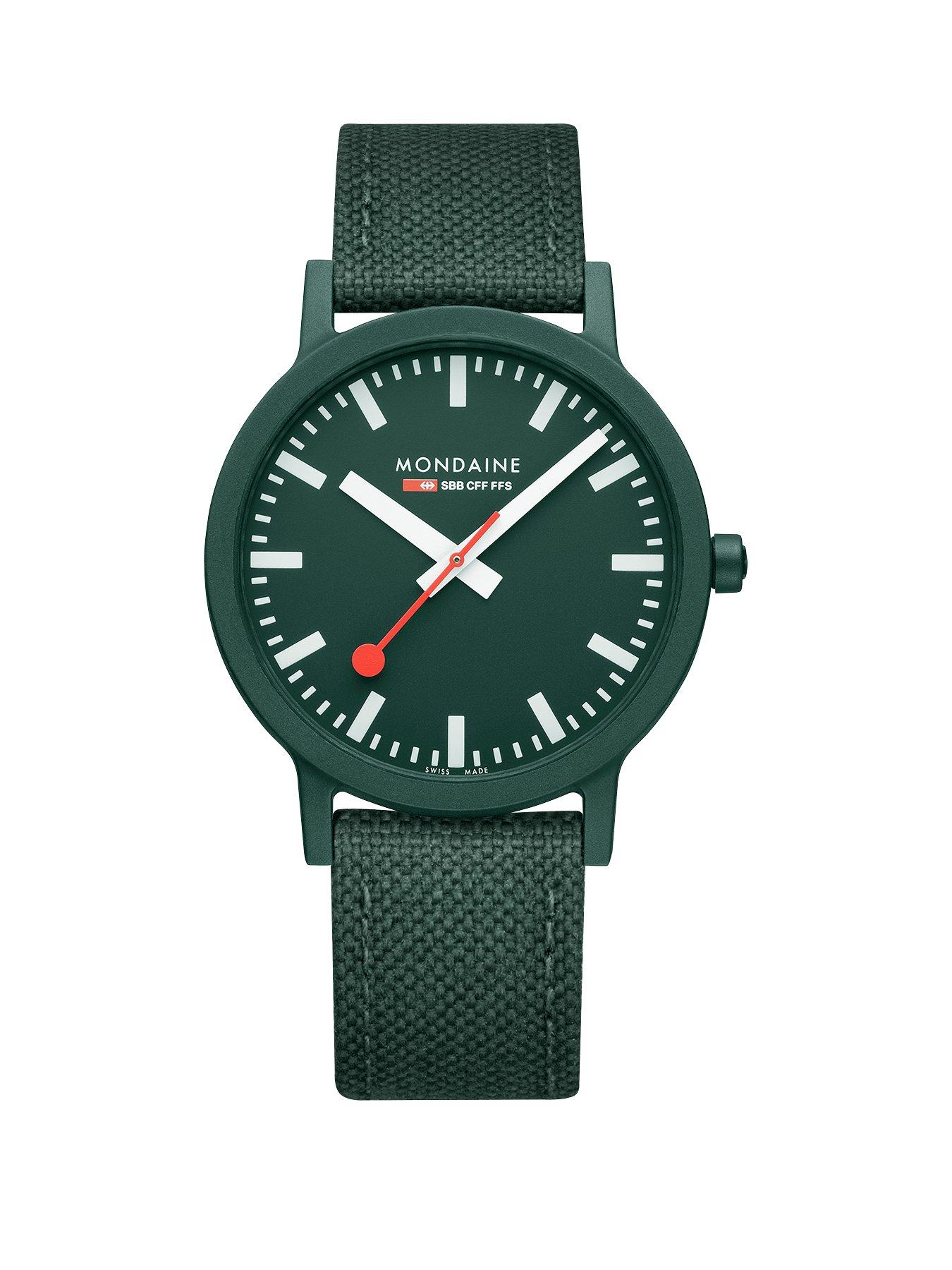 Product photograph of Mondaine Essence 41 Mm Textile With Cork Lining Mens Watch from very.co.uk