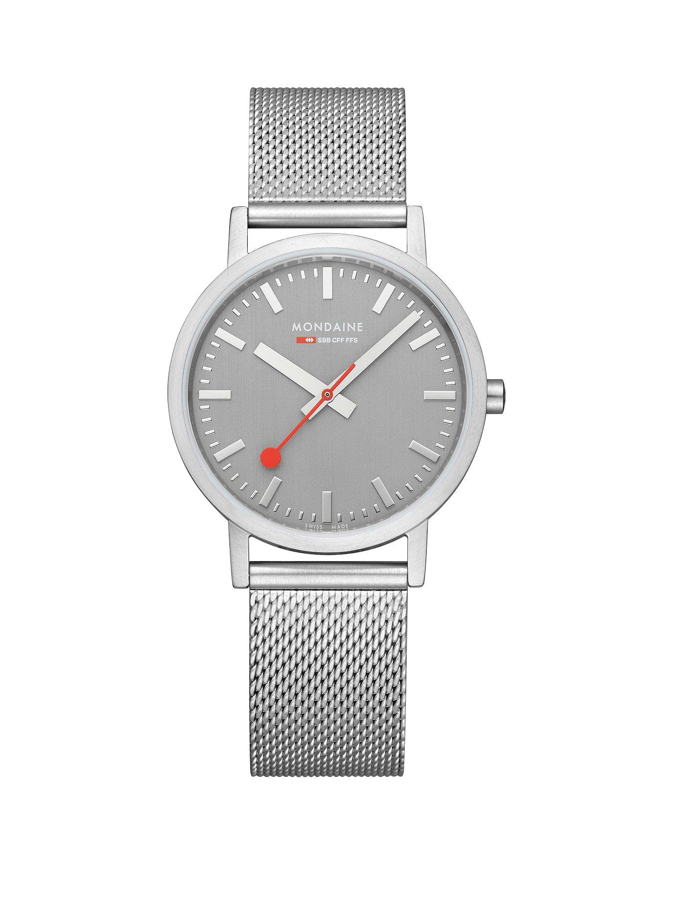 Product photograph of Mondaine Classic 36 Mm Stainless Steel Unisex Watch from very.co.uk