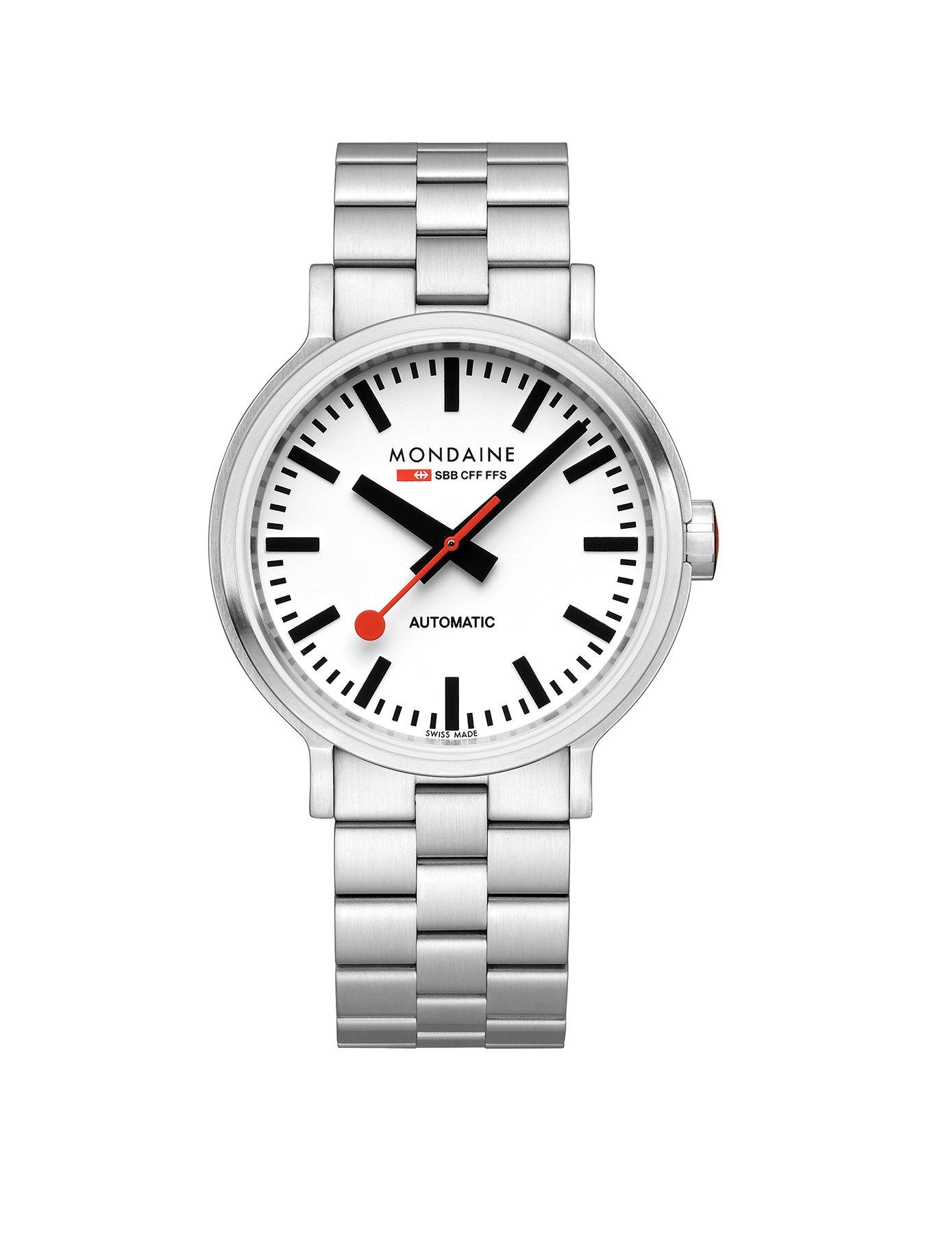 Product photograph of Mondaine Original Automatic - Backlight Stainless Steel Mens Watch from very.co.uk