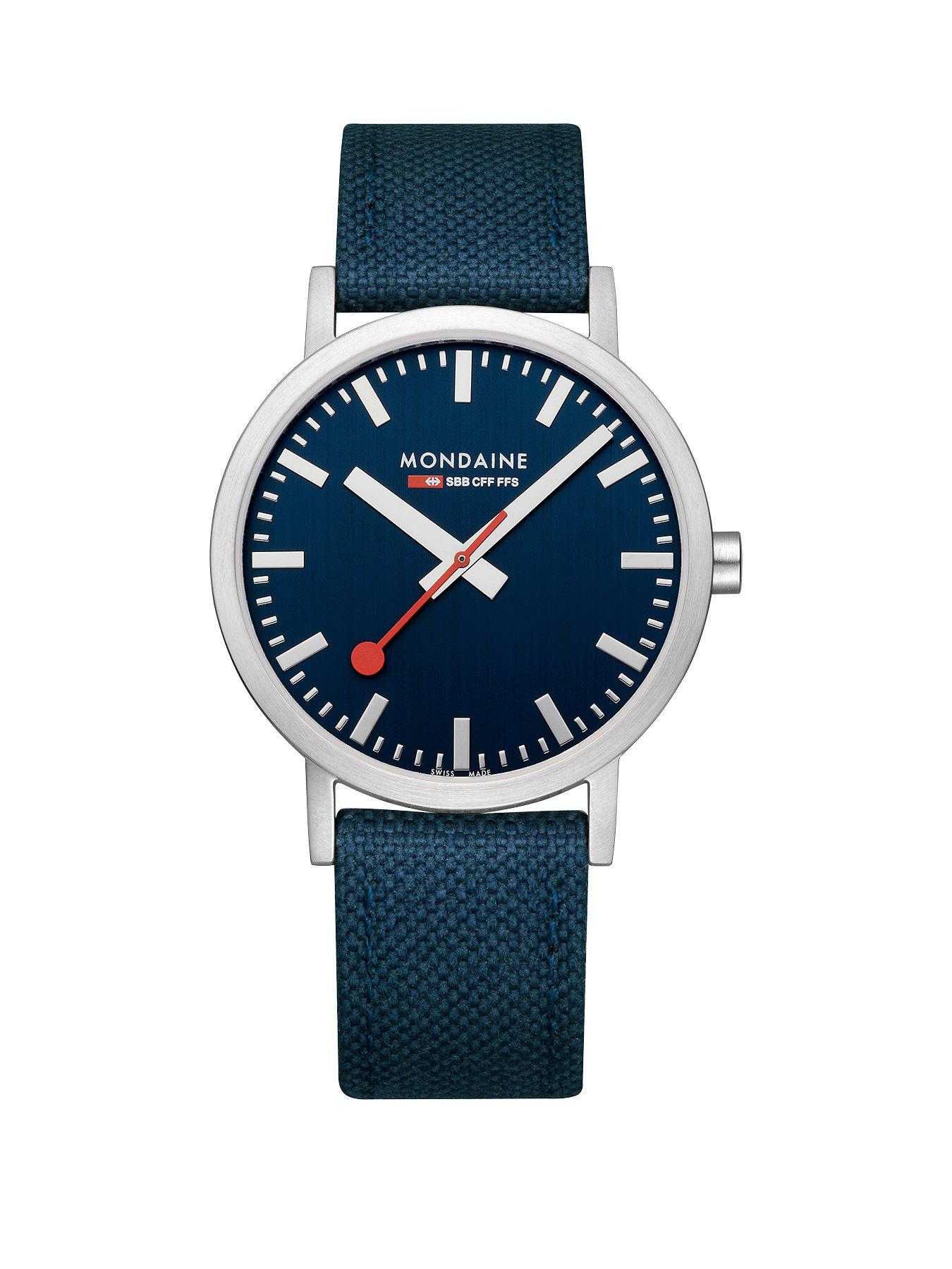 Product photograph of Mondaine Classic 40 Mm Textile With Cork Lining Unisex Watch from very.co.uk