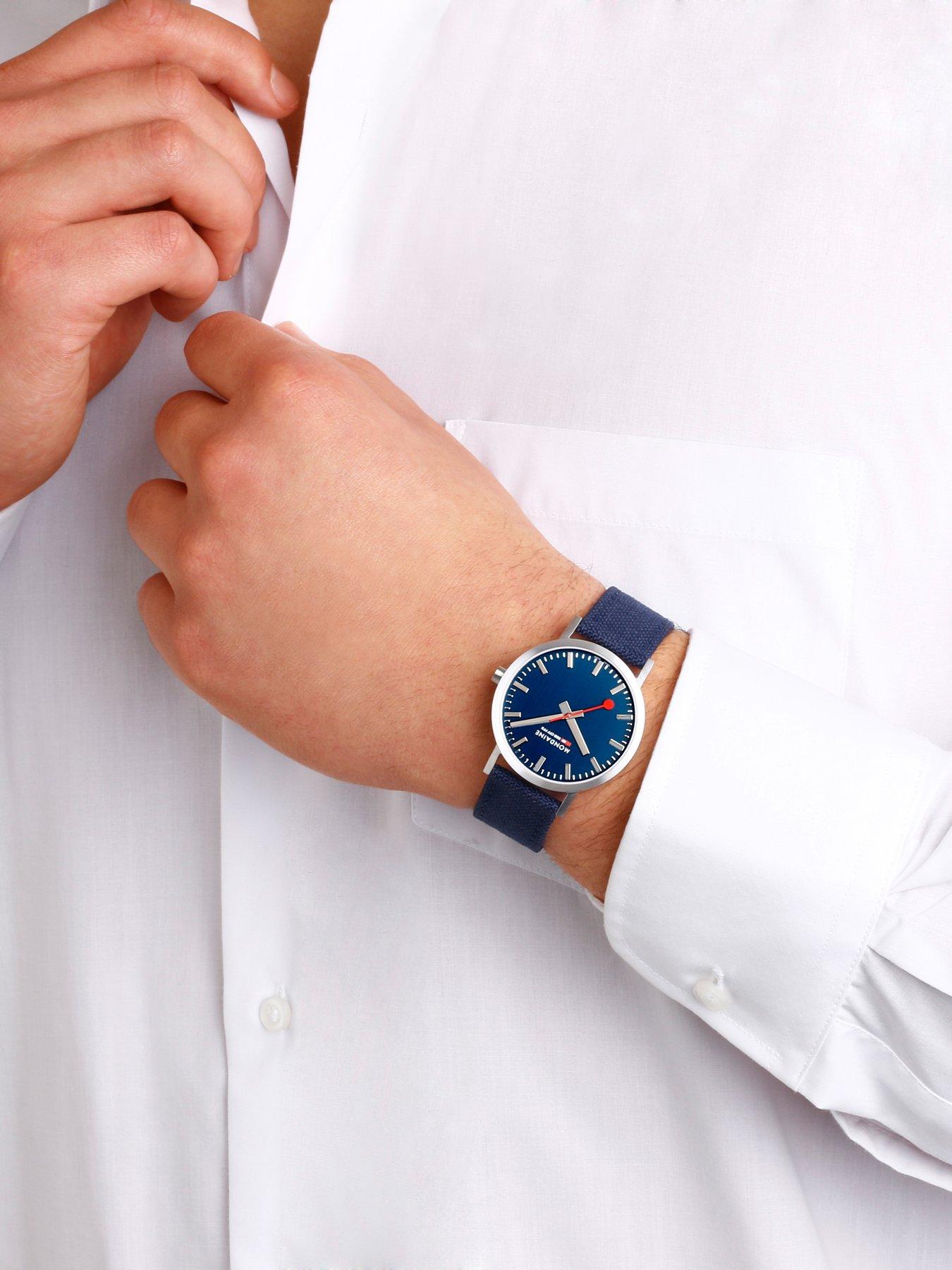 Image 3 of 7 of Mondaine Classic 40 Mm&nbsp;Textile With Cork Lining Unisex Watch