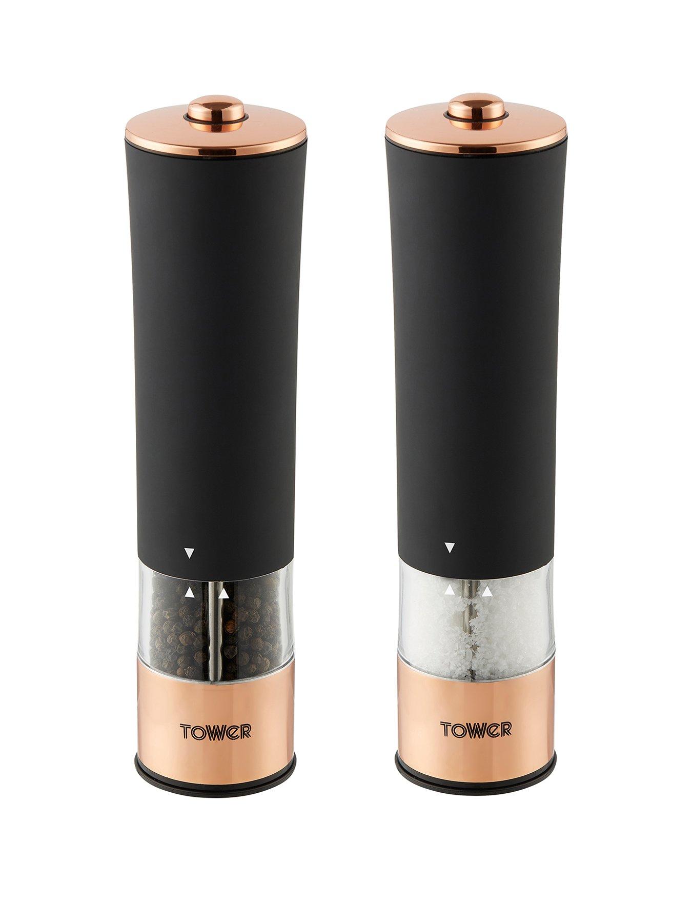 Rose gold salt shop and pepper grinders