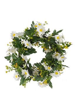 Product photograph of Faux D Cor By Smart Garden Products Daisy Whirl Artificial Plant Wreath from very.co.uk