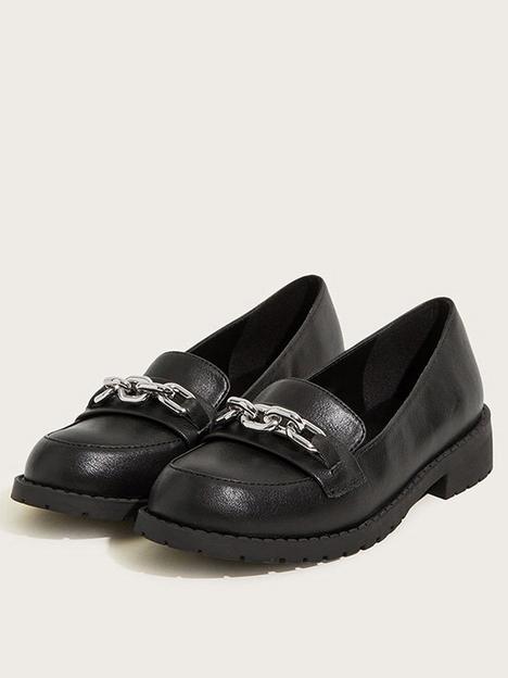 monsoon-girls-chain-loafers-black