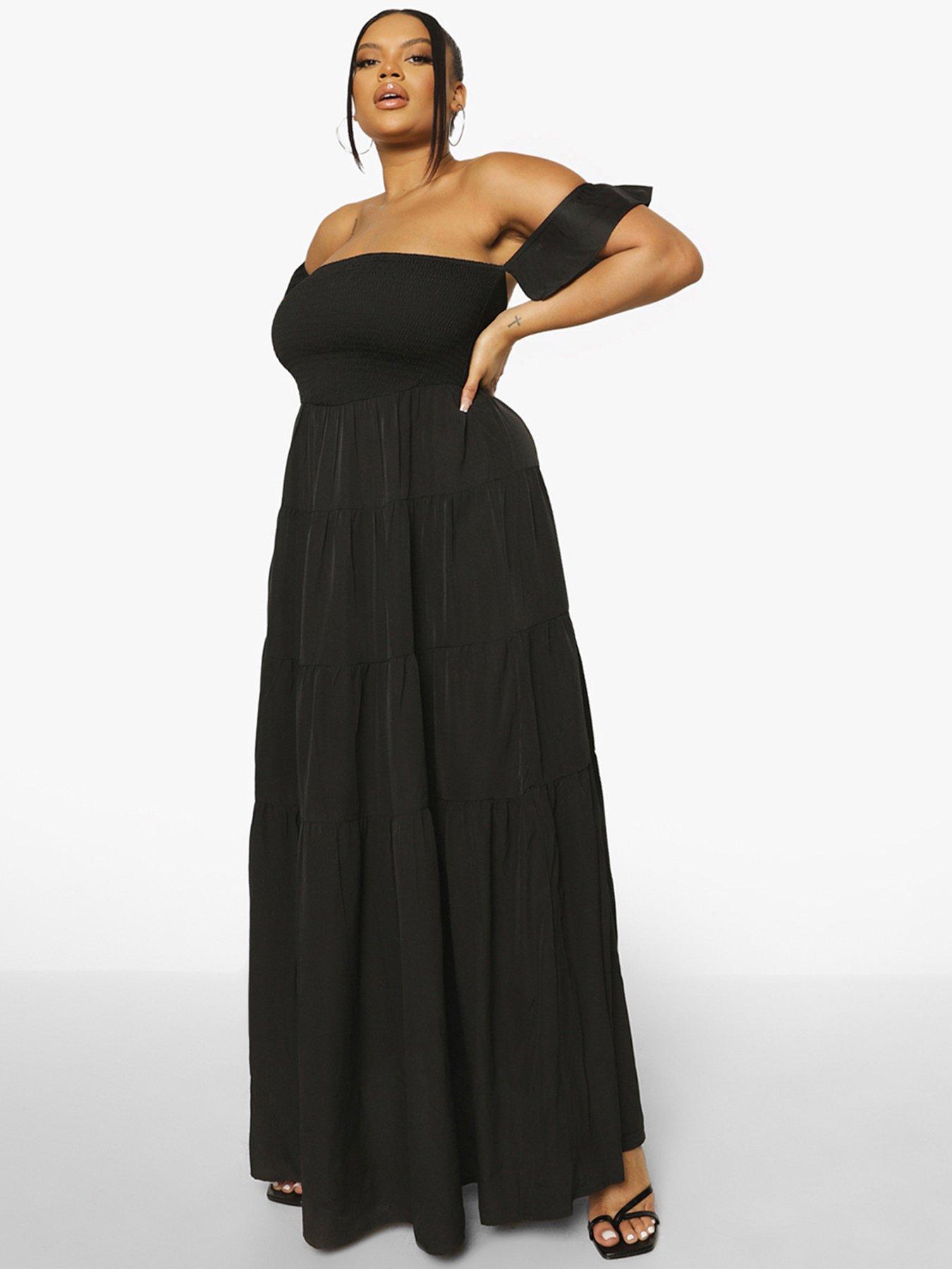 boohoo tiered maxi dress