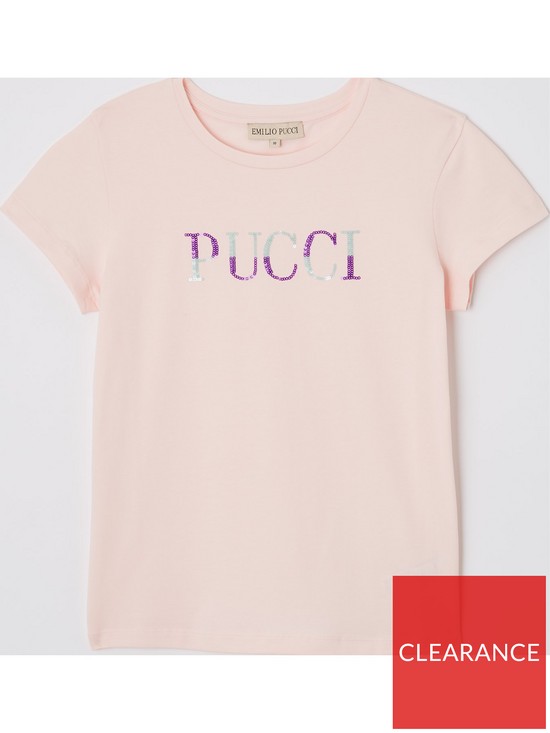 front image of emilio-pucci-pink-logo-t-shirt