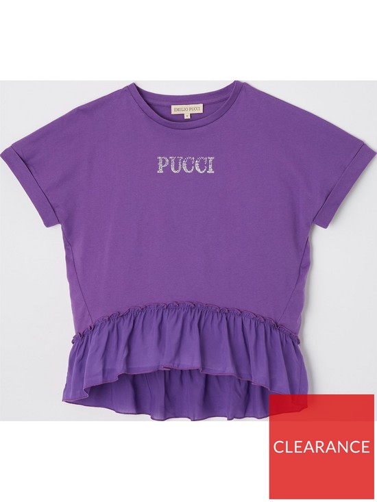 front image of emilio-pucci-purple-logo-t-shirt