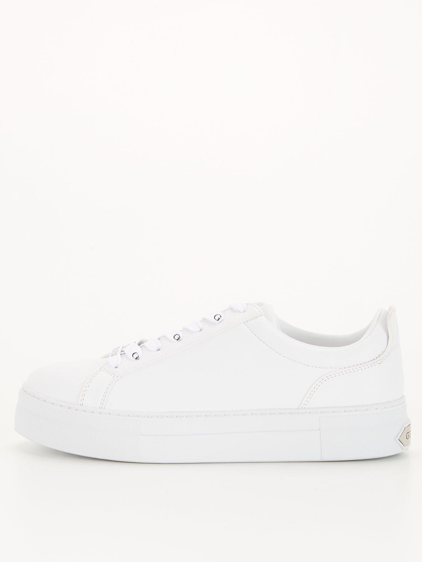 Guess Gia Flatform Trainer - White | very.co.uk