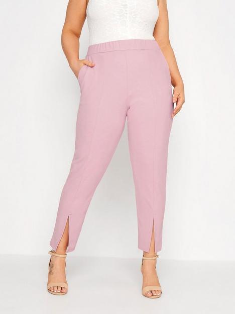 yours-split-hem-tapered-trousers-dusky-pink