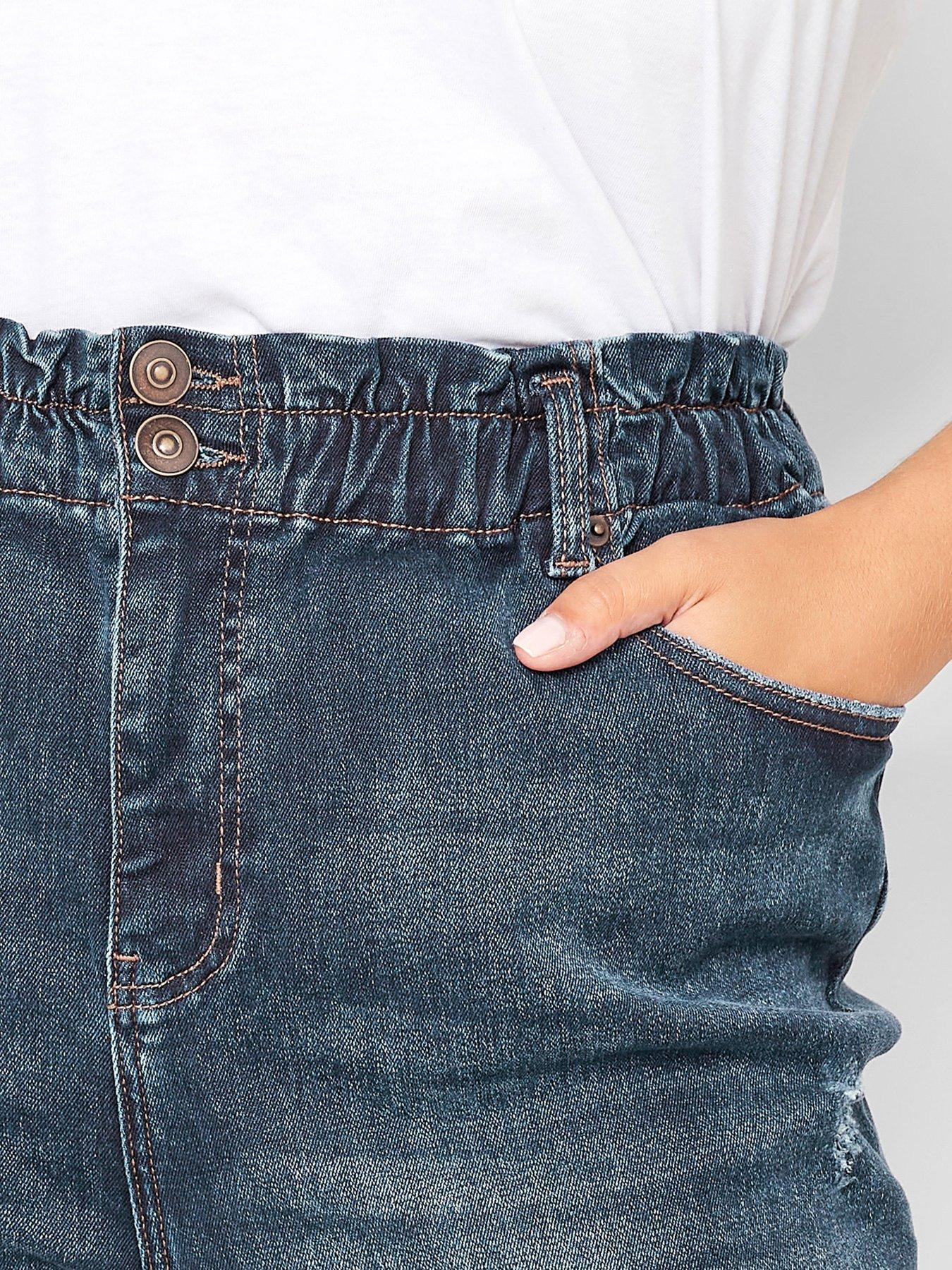 Image 3 of 3 of Yours Indigo Elasticated Mom Jean