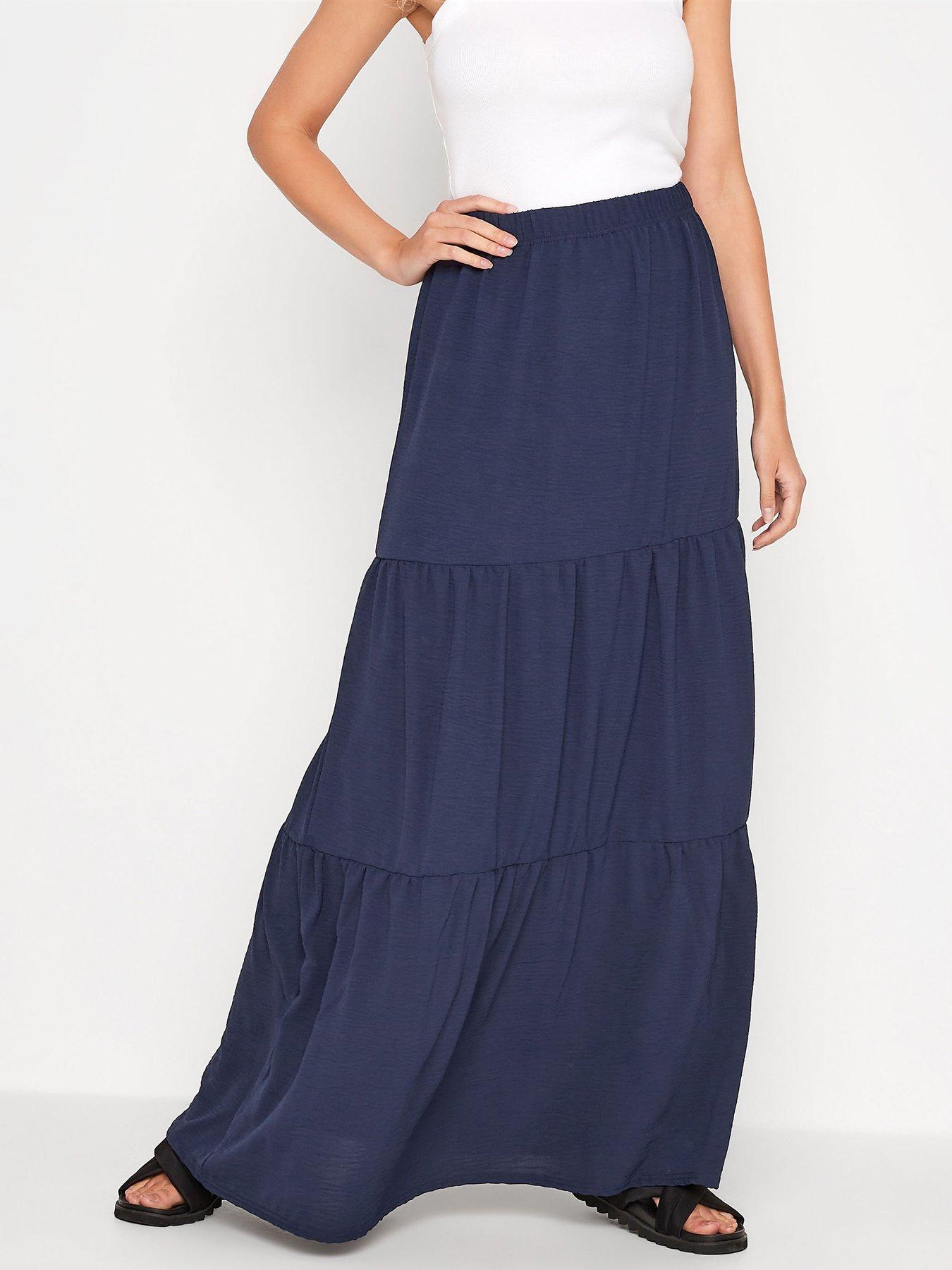 EXTRA LONG TALL Jersey Skirt MAXI Length Plain Print Size 8 10 12 14 16 18 20 