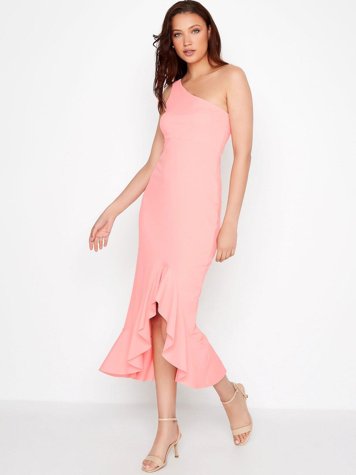 Coral frill clearance dress